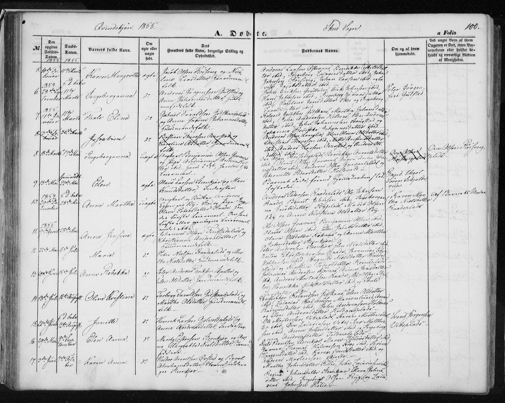 Ministerialprotokoller, klokkerbøker og fødselsregistre - Nord-Trøndelag, SAT/A-1458/735/L0342: Ministerialbok nr. 735A07 /2, 1849-1862, s. 100
