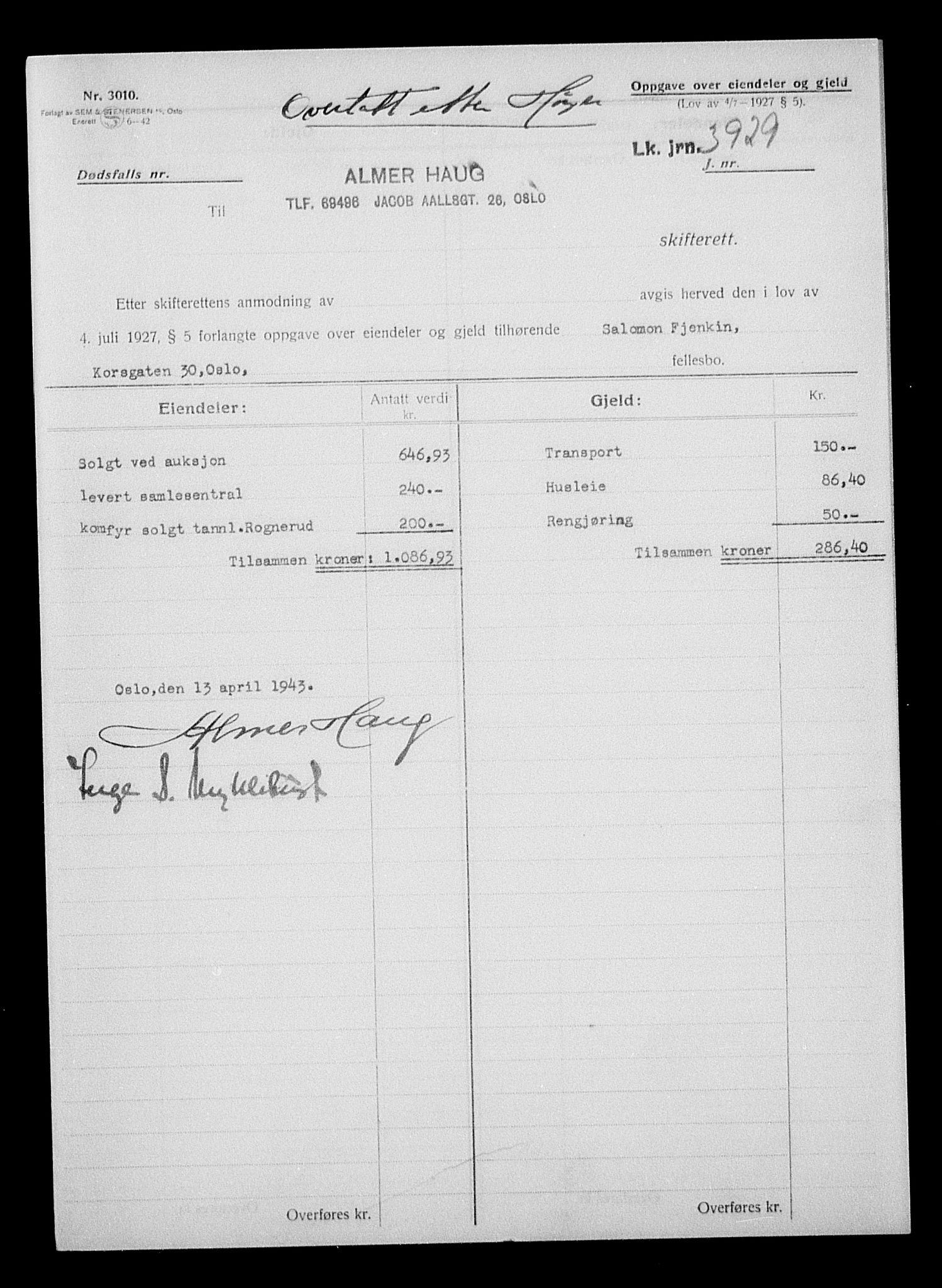 Justisdepartementet, Tilbakeføringskontoret for inndratte formuer, AV/RA-S-1564/H/Hc/Hcc/L0935: --, 1945-1947, s. 537