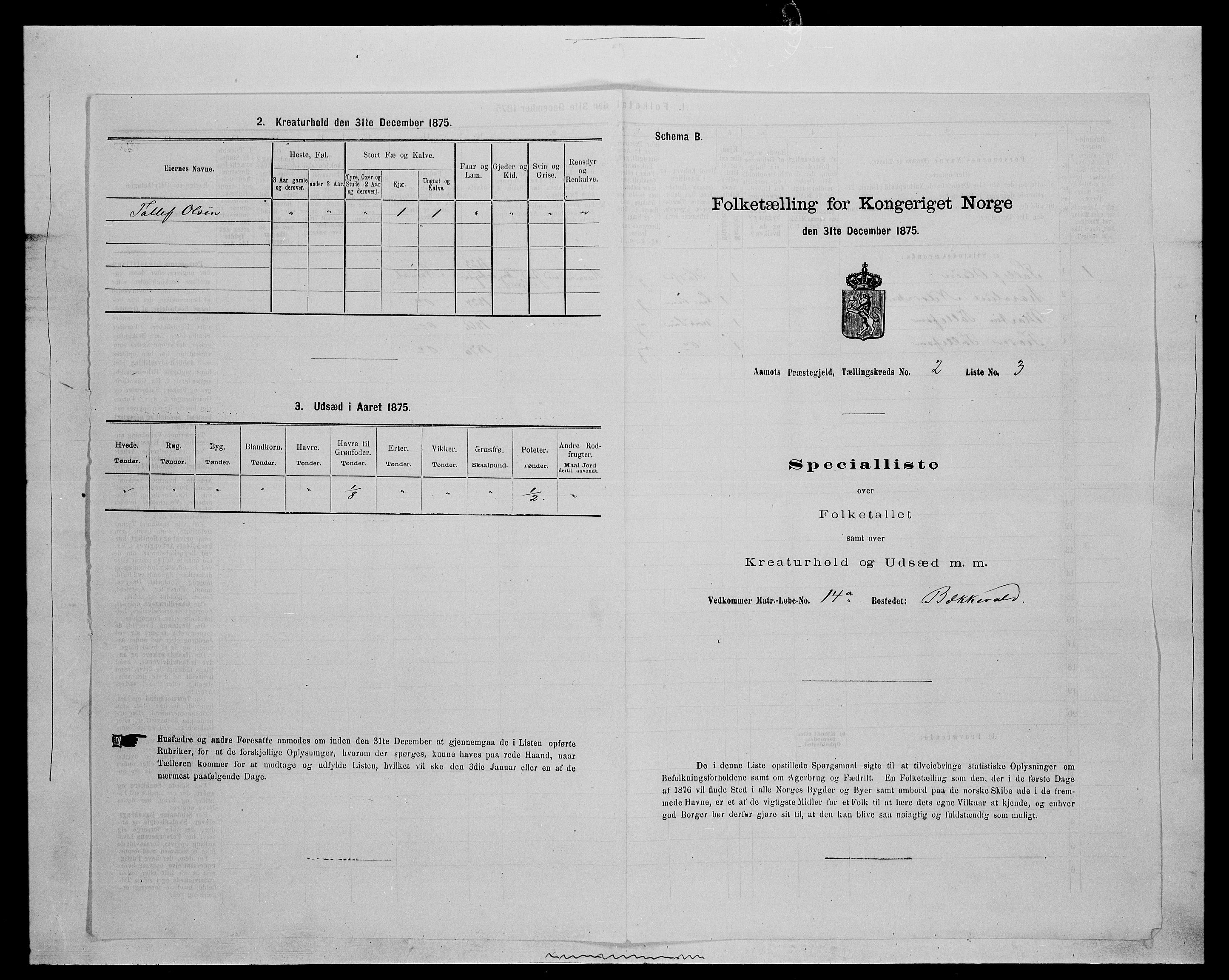 SAH, Folketelling 1875 for 0429P Åmot prestegjeld, 1875, s. 291