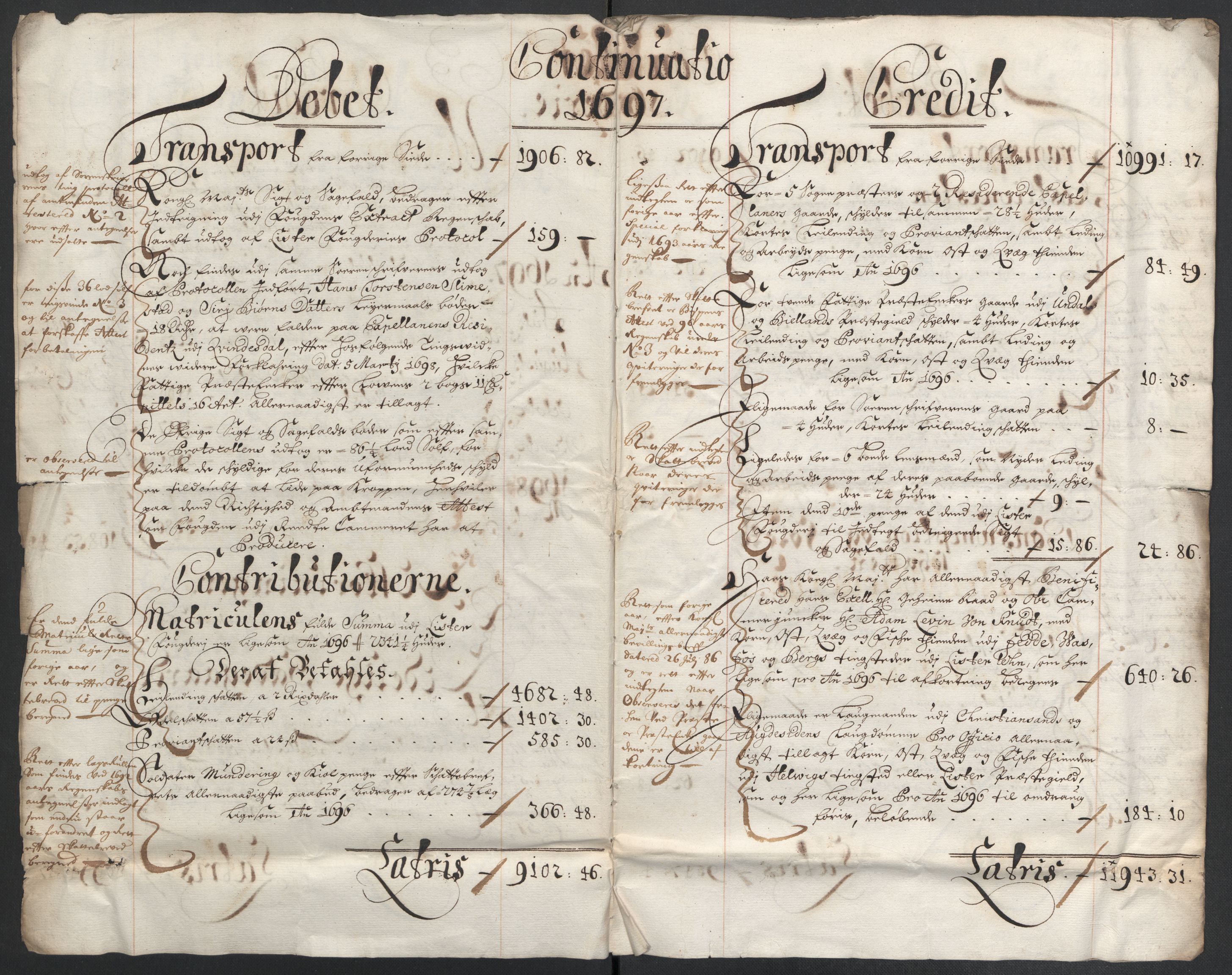 Rentekammeret inntil 1814, Reviderte regnskaper, Fogderegnskap, RA/EA-4092/R43/L2546: Fogderegnskap Lista og Mandal, 1696-1697, s. 179