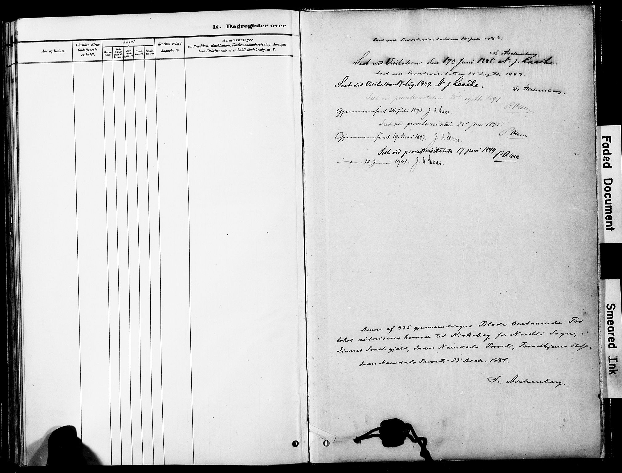 Ministerialprotokoller, klokkerbøker og fødselsregistre - Nord-Trøndelag, SAT/A-1458/755/L0494: Ministerialbok nr. 755A03, 1882-1902