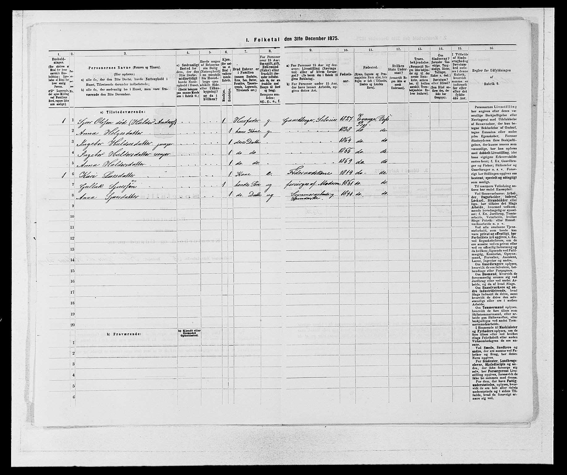 SAB, Folketelling 1875 for 1235P Voss prestegjeld, 1875, s. 1771