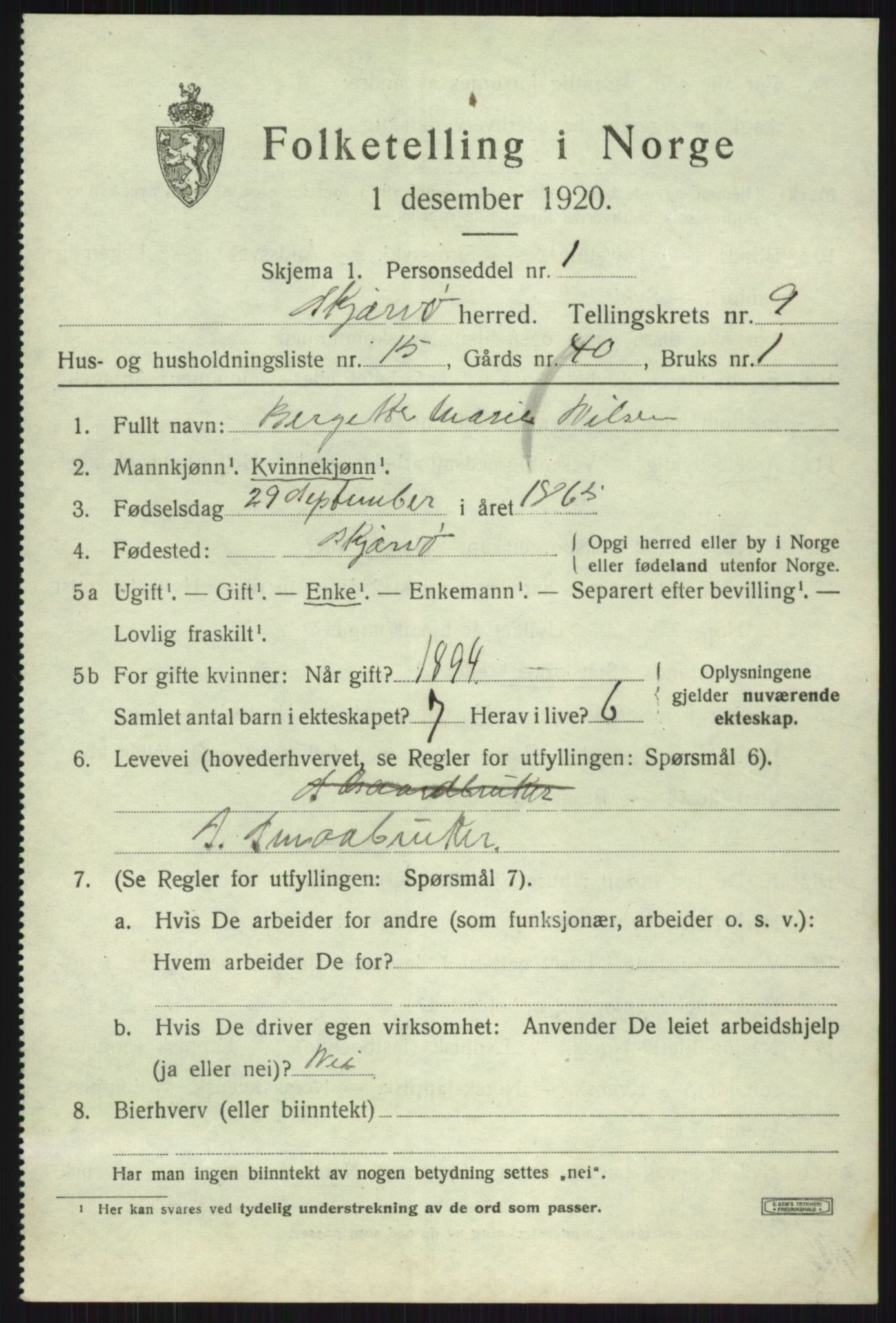 SATØ, Folketelling 1920 for 1941 Skjervøy herred, 1920, s. 5291