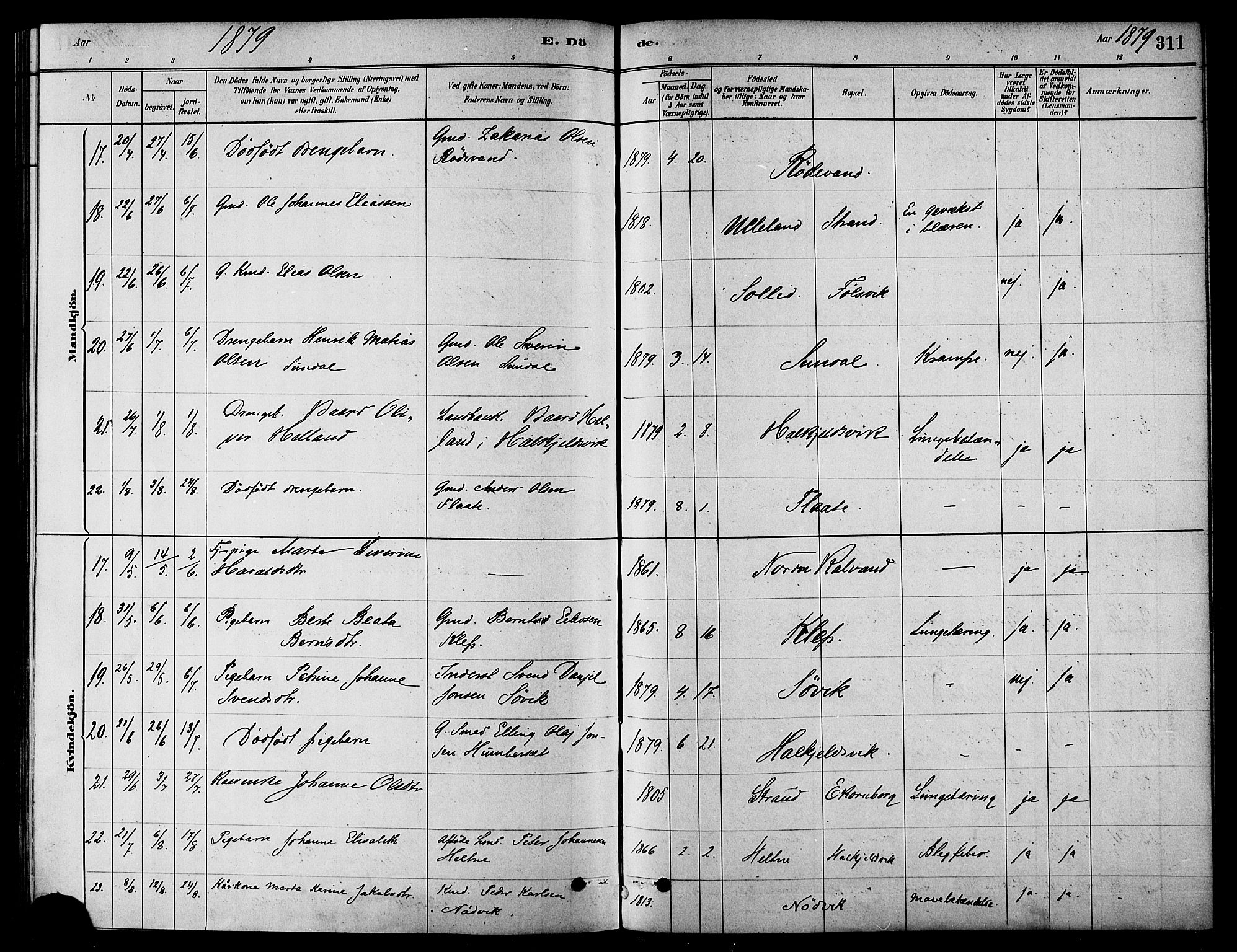 Ministerialprotokoller, klokkerbøker og fødselsregistre - Møre og Romsdal, AV/SAT-A-1454/511/L0141: Ministerialbok nr. 511A08, 1878-1890, s. 311