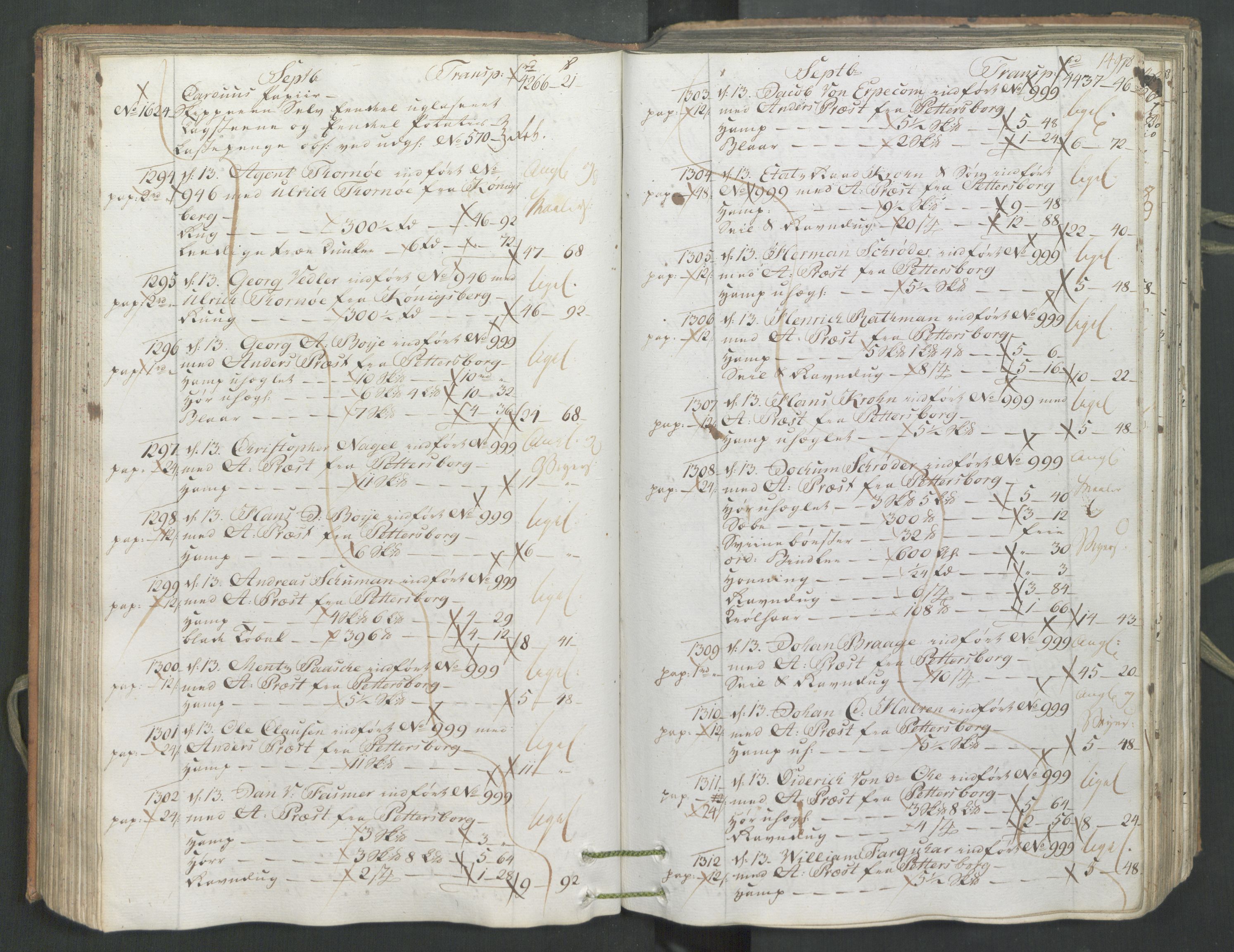 Generaltollkammeret, tollregnskaper, AV/RA-EA-5490/R26/L0222/0001: Tollregnskaper Bergen A / Inngående hovedtollbok, 1786, s. 148b-149a