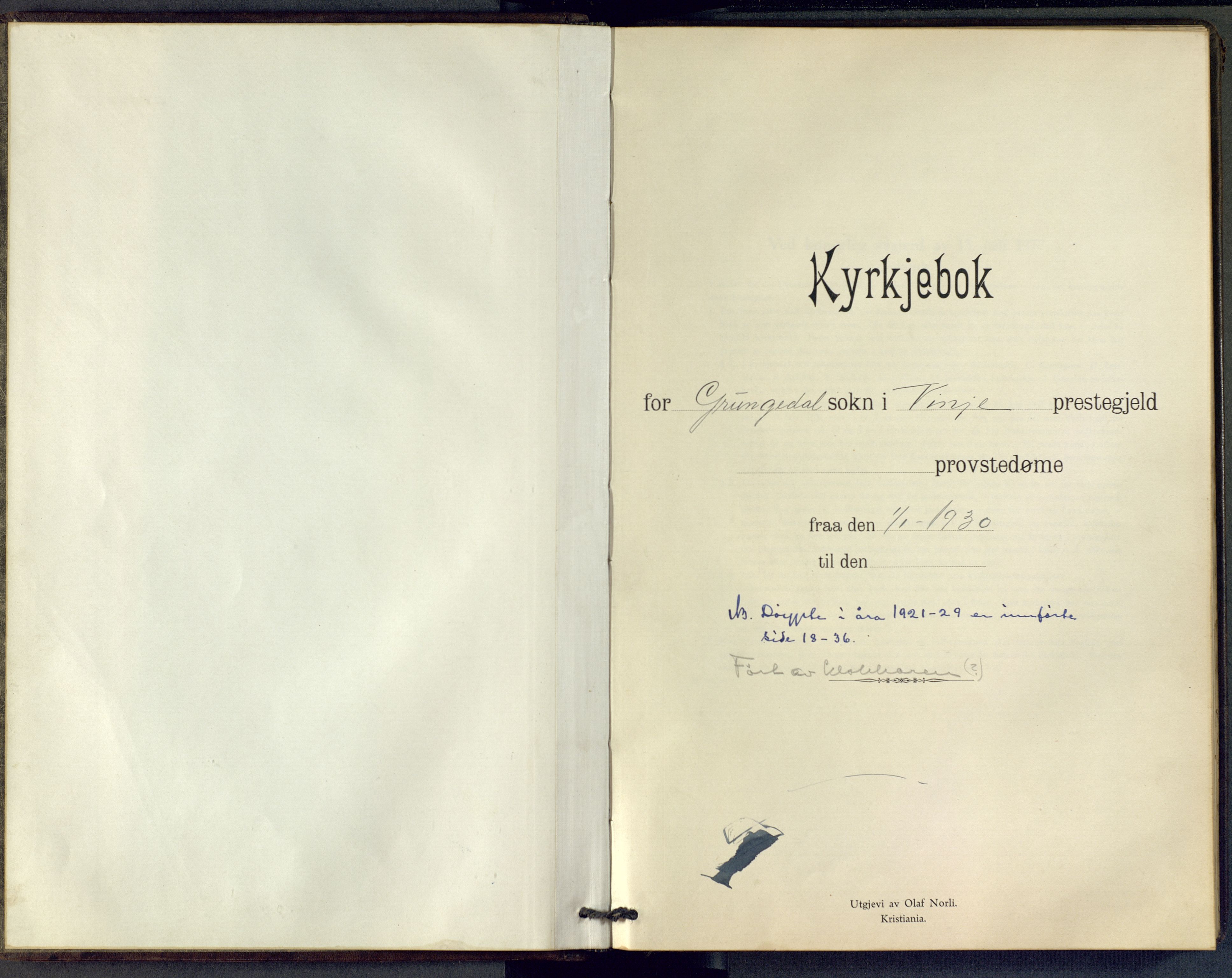 Vinje kirkebøker, SAKO/A-312/F/Fc/L0002: Ministerialbok nr. III 2, 1921-1943