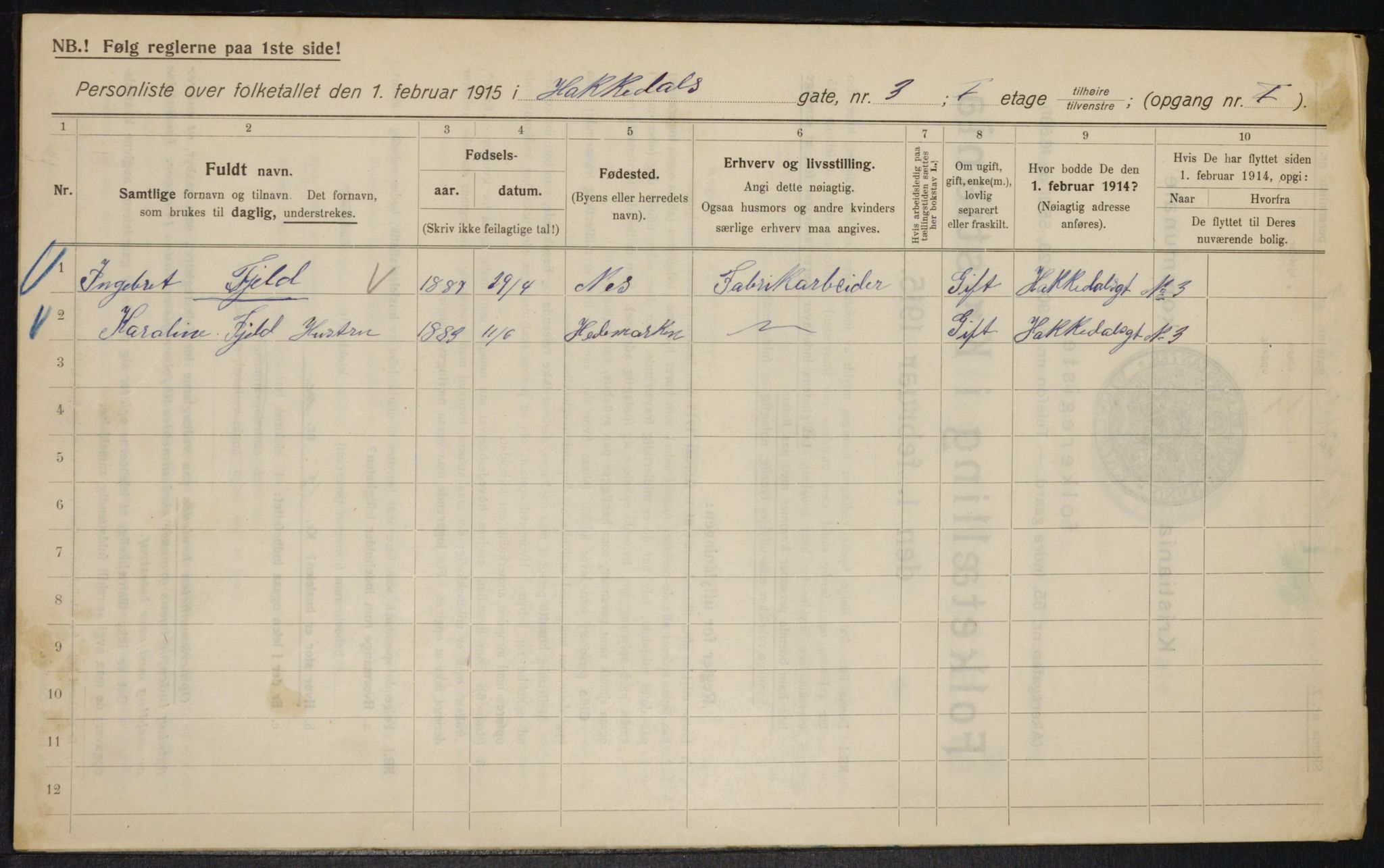 OBA, Kommunal folketelling 1.2.1915 for Kristiania, 1915, s. 33623