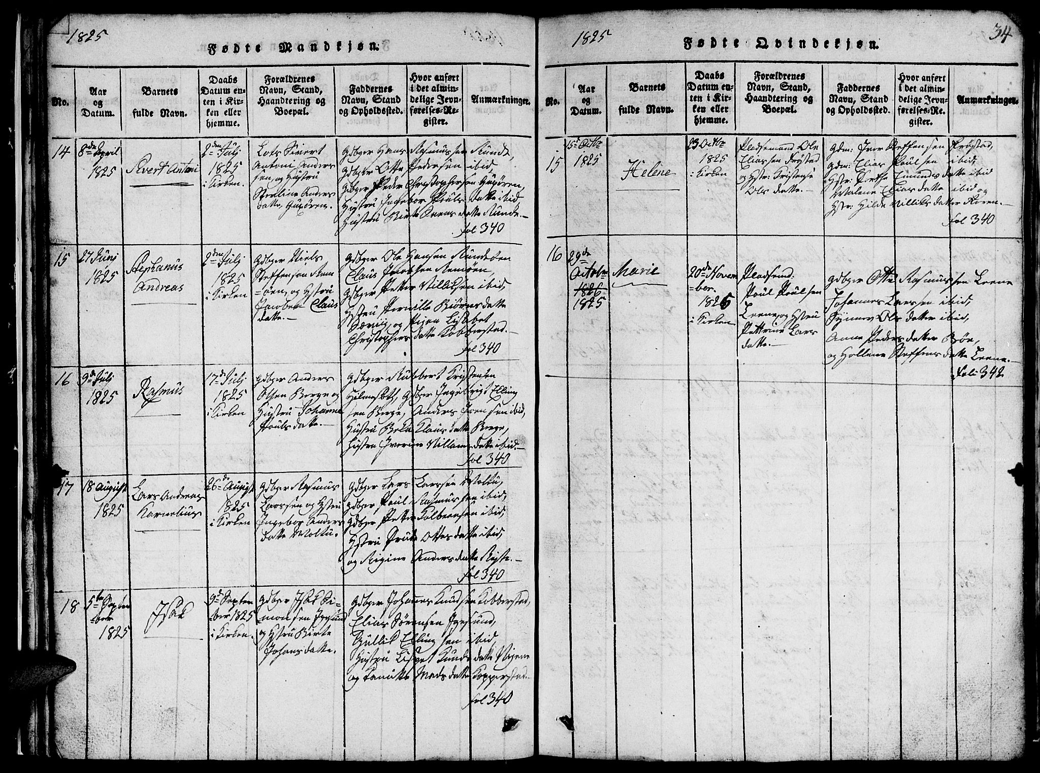 Ministerialprotokoller, klokkerbøker og fødselsregistre - Møre og Romsdal, AV/SAT-A-1454/507/L0078: Klokkerbok nr. 507C01, 1816-1840, s. 34