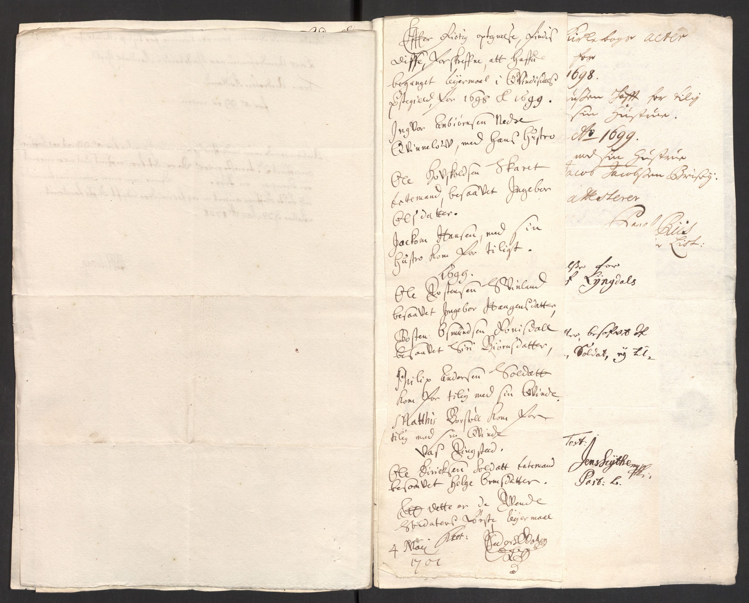 Rentekammeret inntil 1814, Reviderte regnskaper, Fogderegnskap, RA/EA-4092/R43/L2547: Fogderegnskap Lista og Mandal, 1698-1699, s. 177