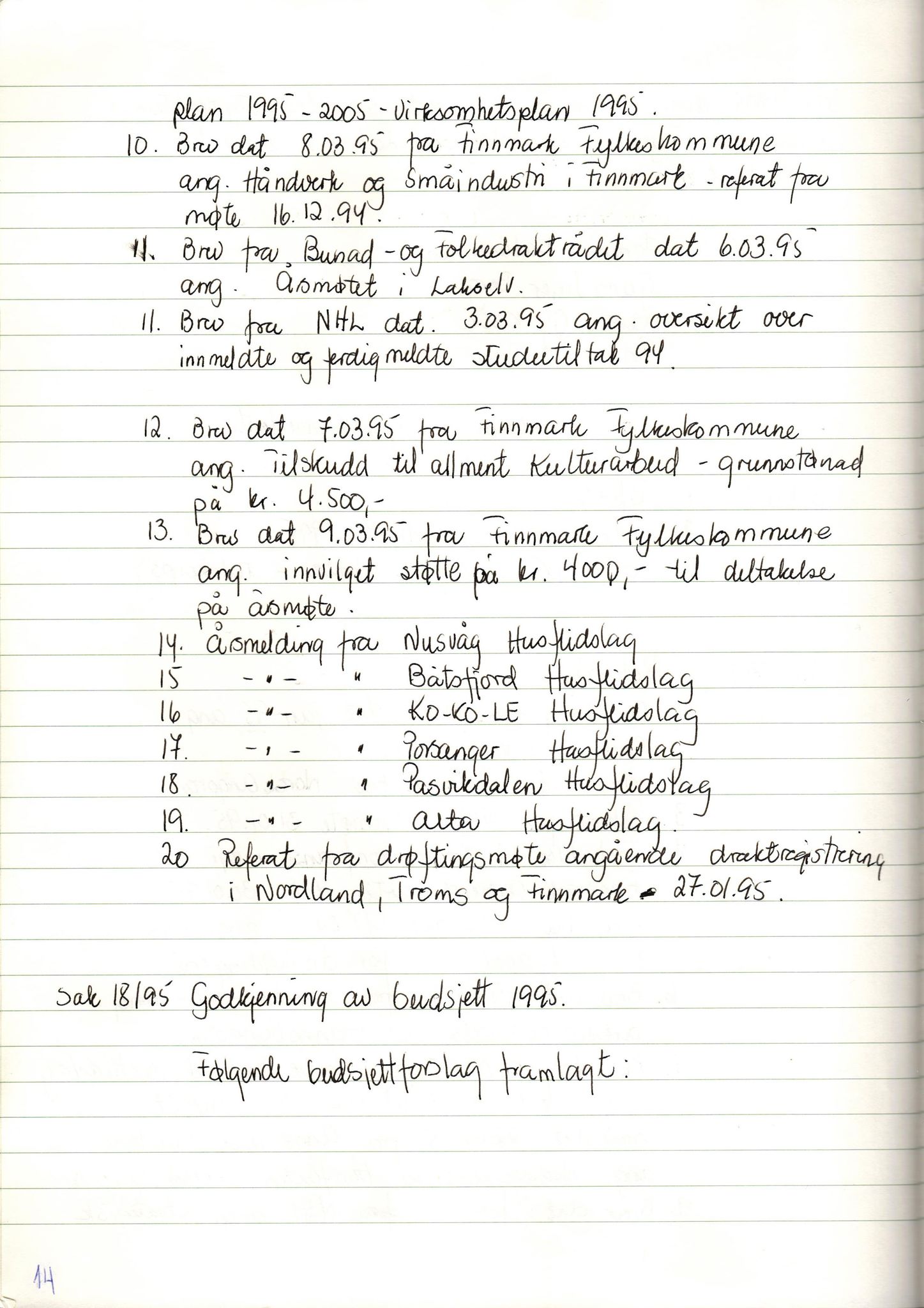 Finnmark Husflidslag, FMFB/A-1134/A/L0004: Møtebok, 1995-2000, s. 18