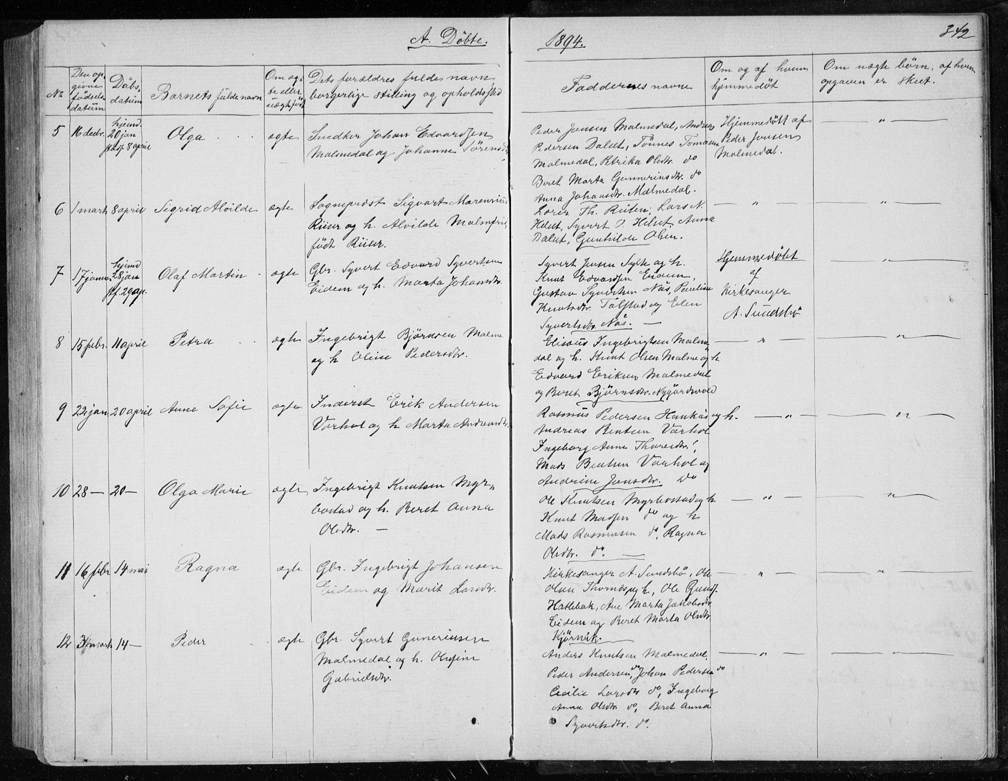 Ministerialprotokoller, klokkerbøker og fødselsregistre - Møre og Romsdal, AV/SAT-A-1454/565/L0754: Klokkerbok nr. 565C03, 1870-1896, s. 342