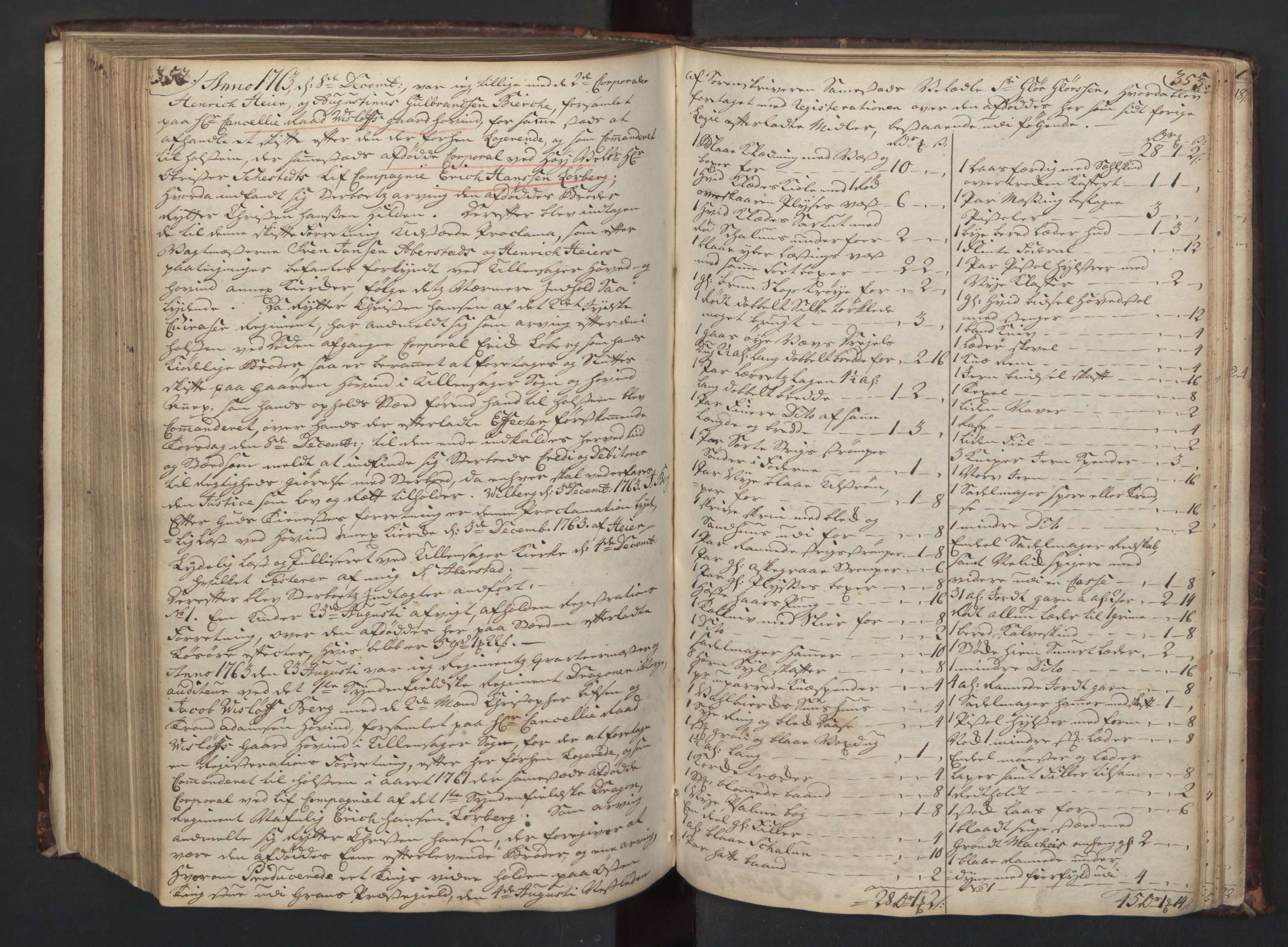 Forsvaret, Generalauditøren, AV/RA-RAFA-1772/F/Fj/Fjc/L0006: Skifteprotokol for 1ste søndenfjeldske dragonregiment, 1735-1763, s. 352-353