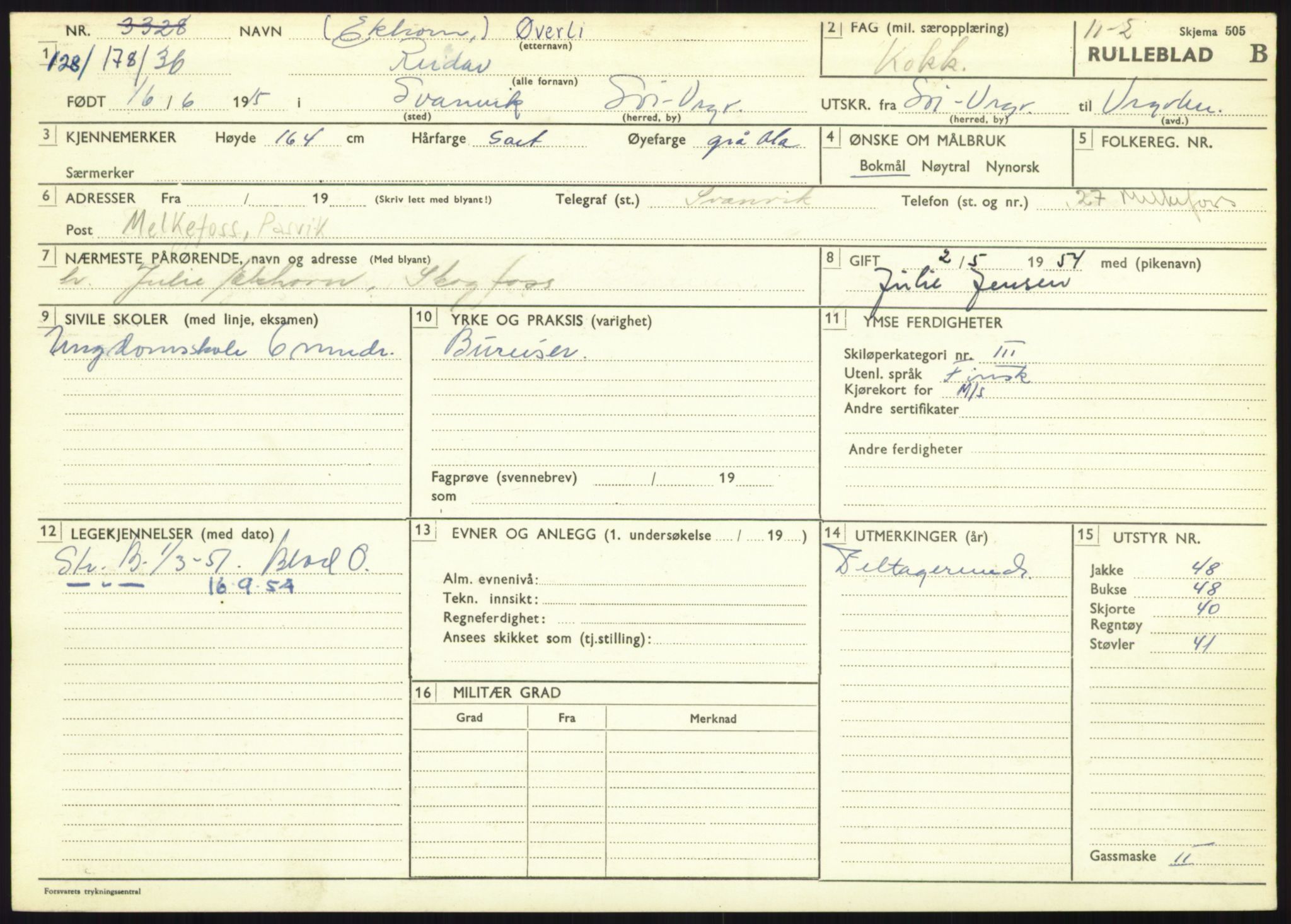 Forsvaret, Varanger bataljon, AV/RA-RAFA-2258/1/D/L0445: Rulleblad for menige født 1915-1916, 1915-1916, s. 294