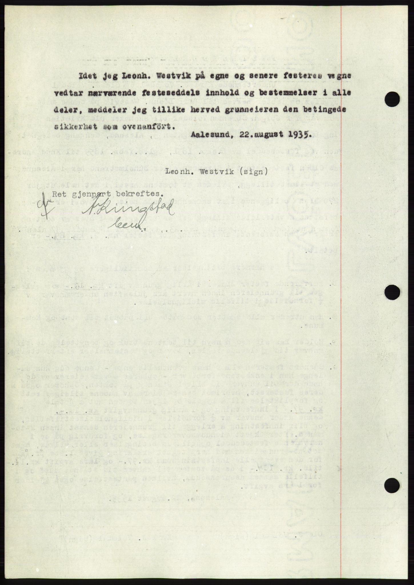 Ålesund byfogd, AV/SAT-A-4384: Pantebok nr. 32, 1934-1935, Tingl.dato: 10.09.1935