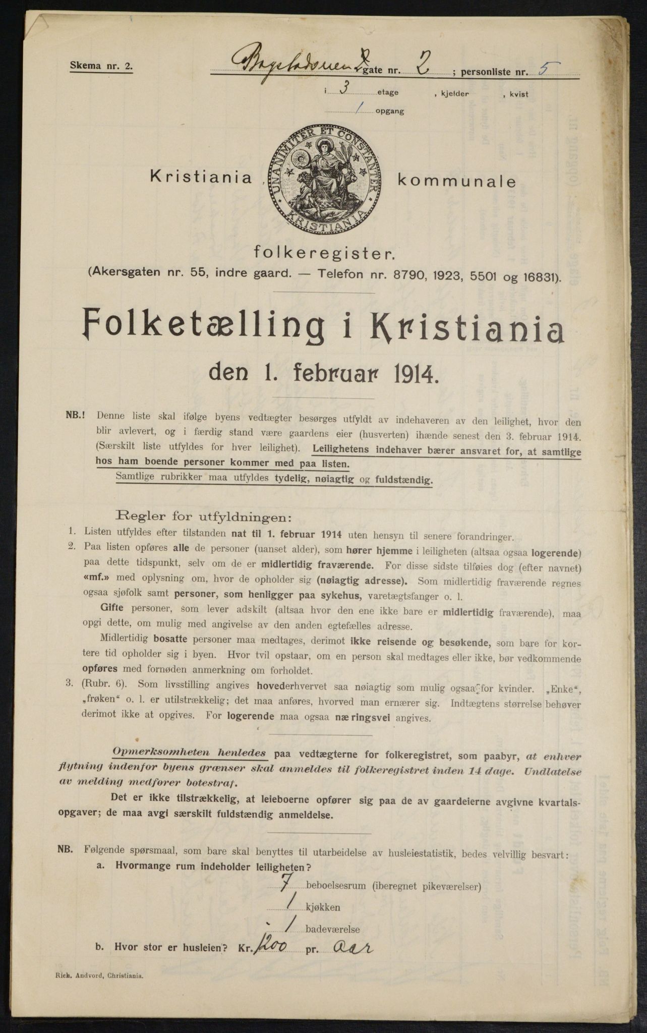 OBA, Kommunal folketelling 1.2.1914 for Kristiania, 1914, s. 6795