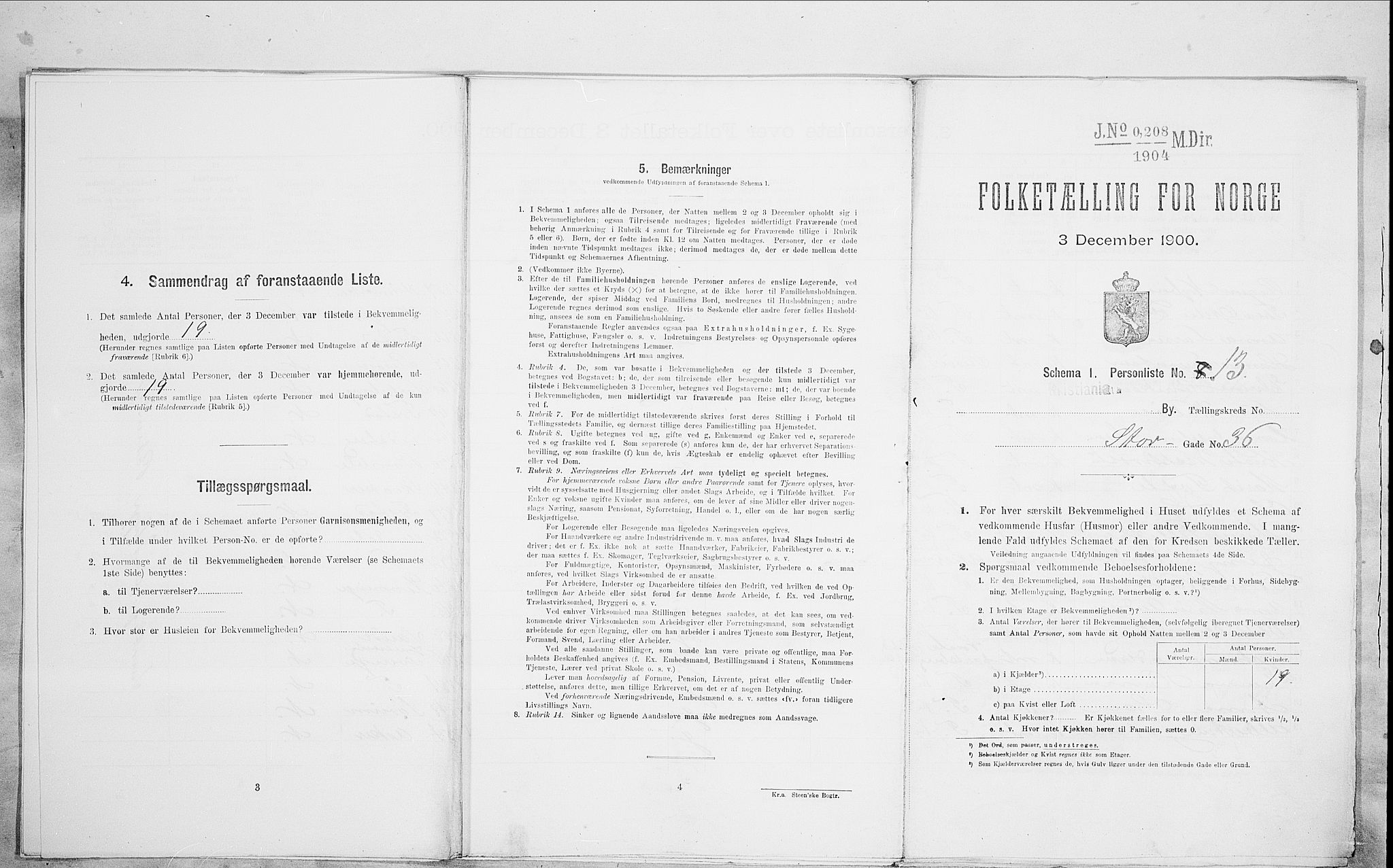 SAO, Folketelling 1900 for 0301 Kristiania kjøpstad, 1900, s. 92440