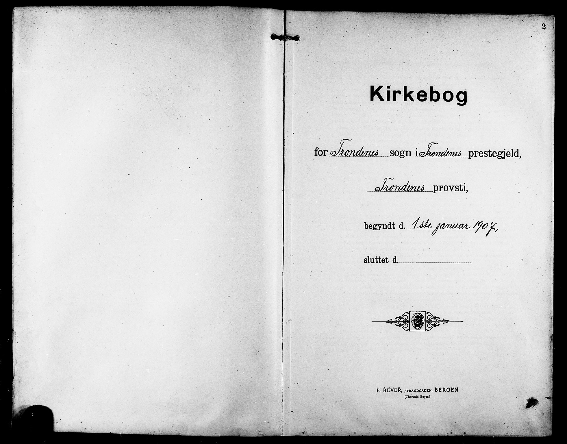 Trondenes sokneprestkontor, SATØ/S-1319/H/Hb/L0012klokker: Klokkerbok nr. 12, 1907-1916, s. 2