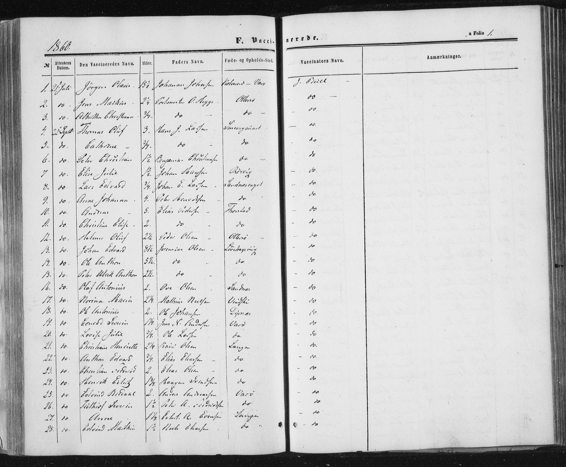 Ministerialprotokoller, klokkerbøker og fødselsregistre - Nord-Trøndelag, AV/SAT-A-1458/784/L0670: Ministerialbok nr. 784A05, 1860-1876, s. 1