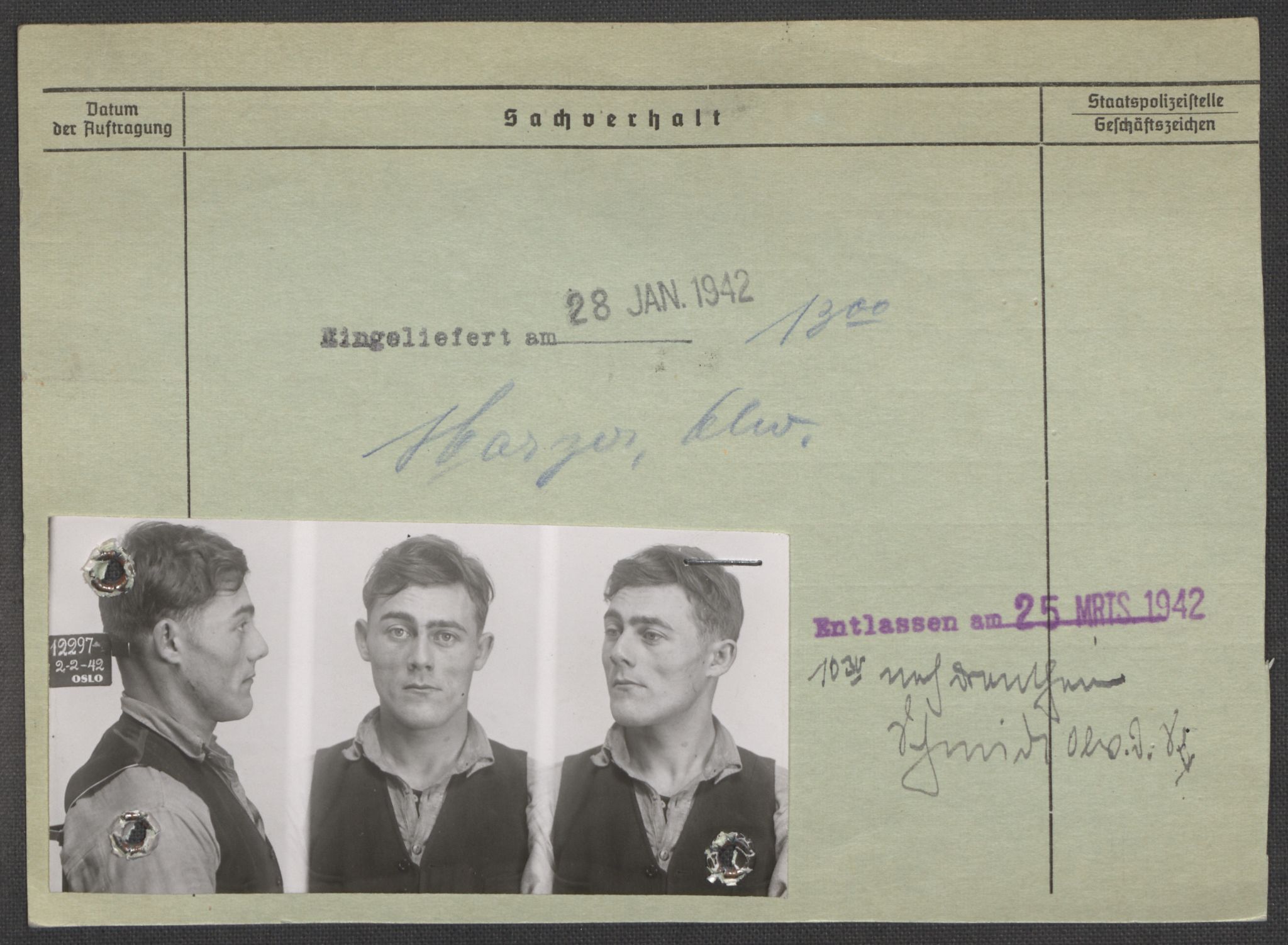 Befehlshaber der Sicherheitspolizei und des SD, AV/RA-RAFA-5969/E/Ea/Eaa/L0004: Register over norske fanger i Møllergata 19: Hal-Hæ, 1940-1945, s. 1476