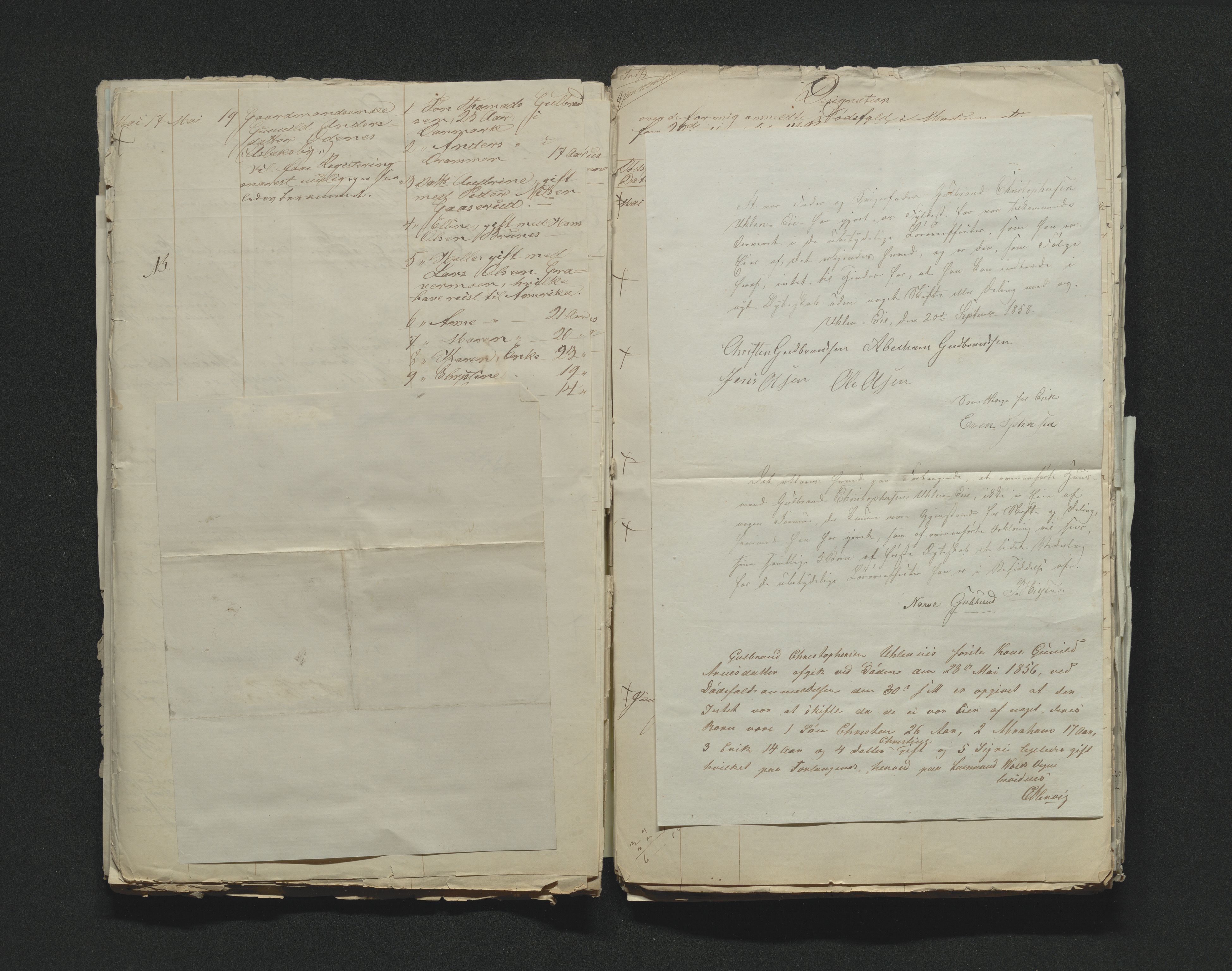 Eiker, Modum og Sigdal sorenskriveri, AV/SAKO-A-123/H/Ha/Hab/L0009: Dødsfallsmeldinger, 1854-1857, s. 314