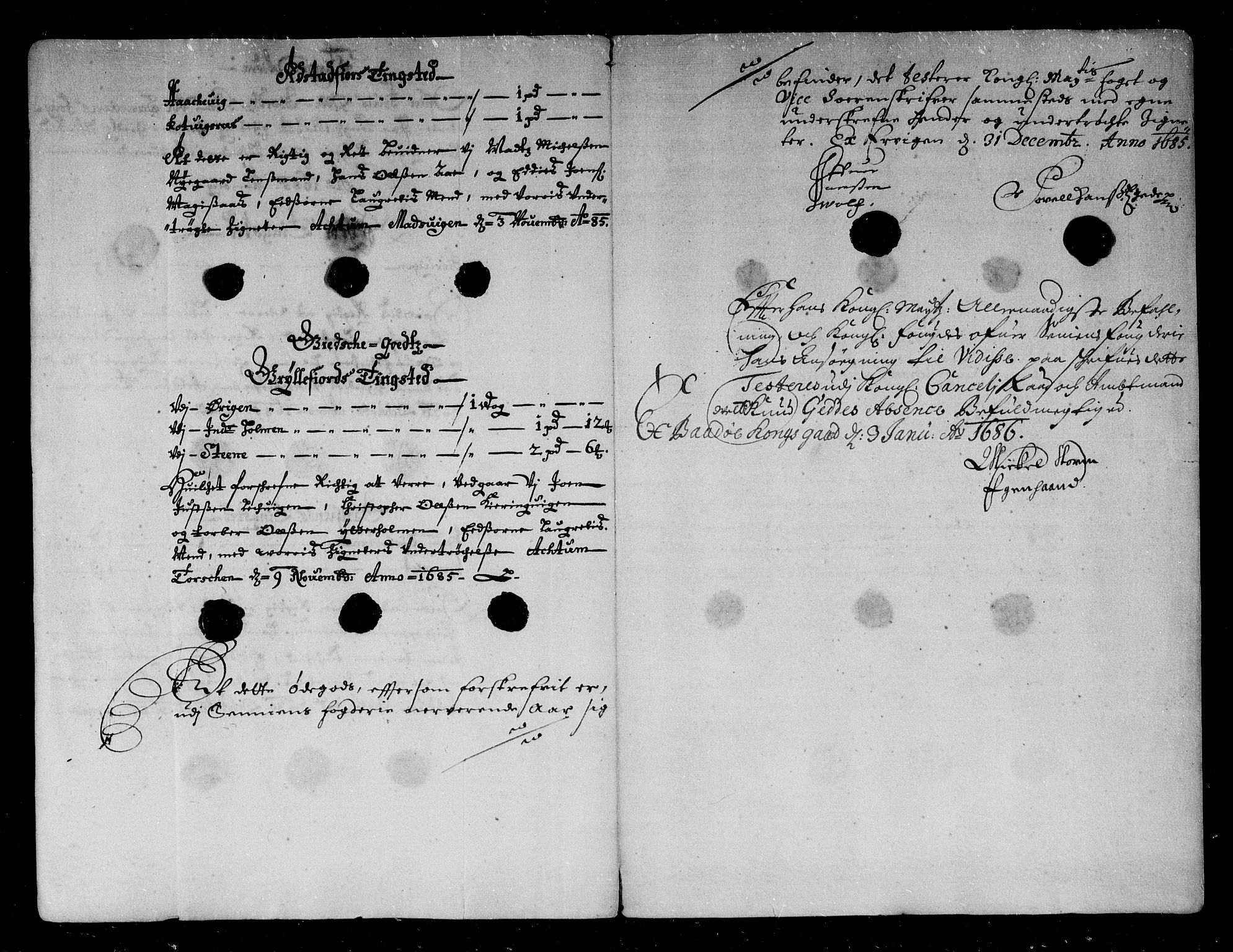 Rentekammeret inntil 1814, Reviderte regnskaper, Stiftamtstueregnskaper, Trondheim stiftamt og Nordland amt, AV/RA-EA-6044/R/Rg/L0082: Trondheim stiftamt og Nordland amt, 1685