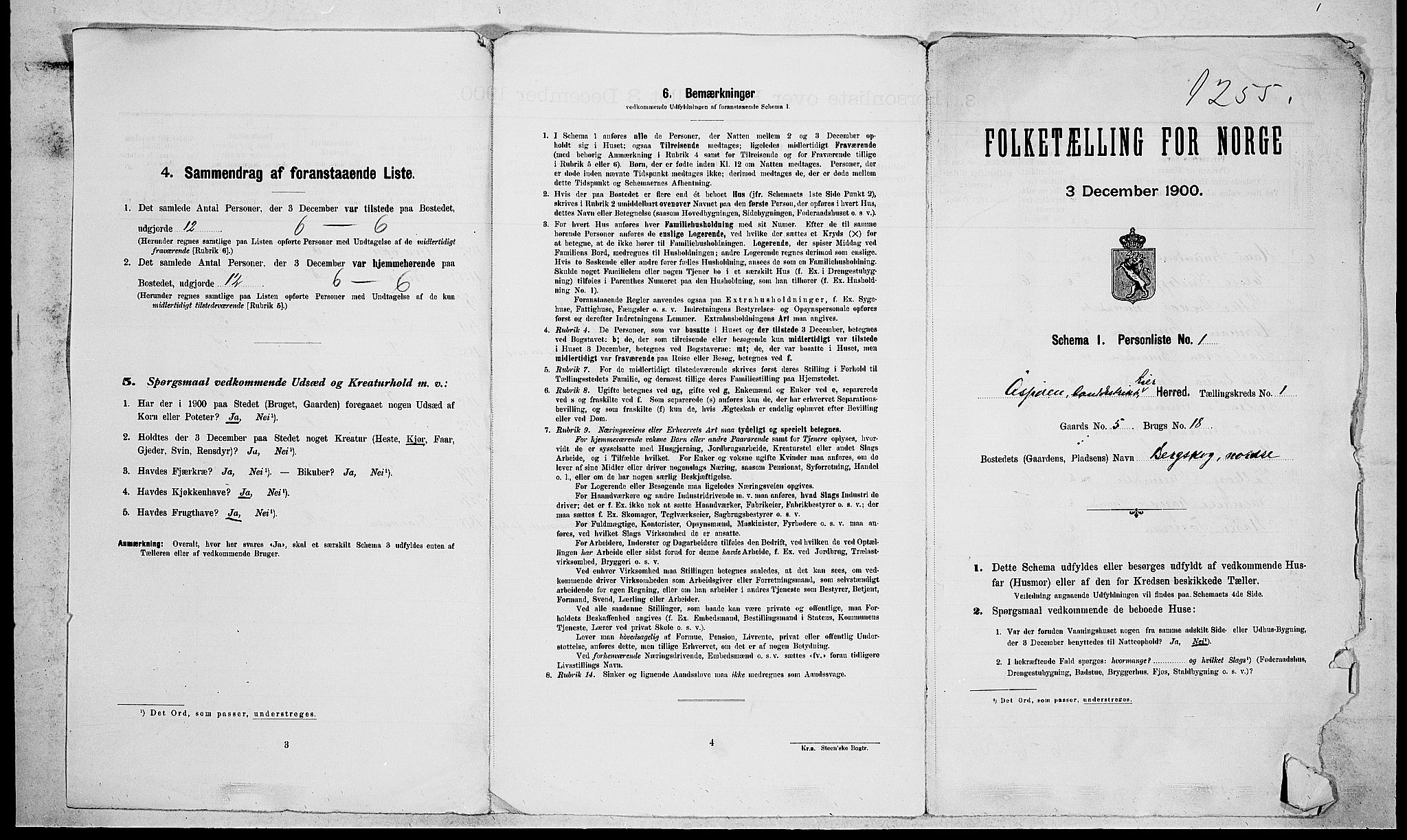 RA, Folketelling 1900 for 0626 Lier herred, 1900, s. 43