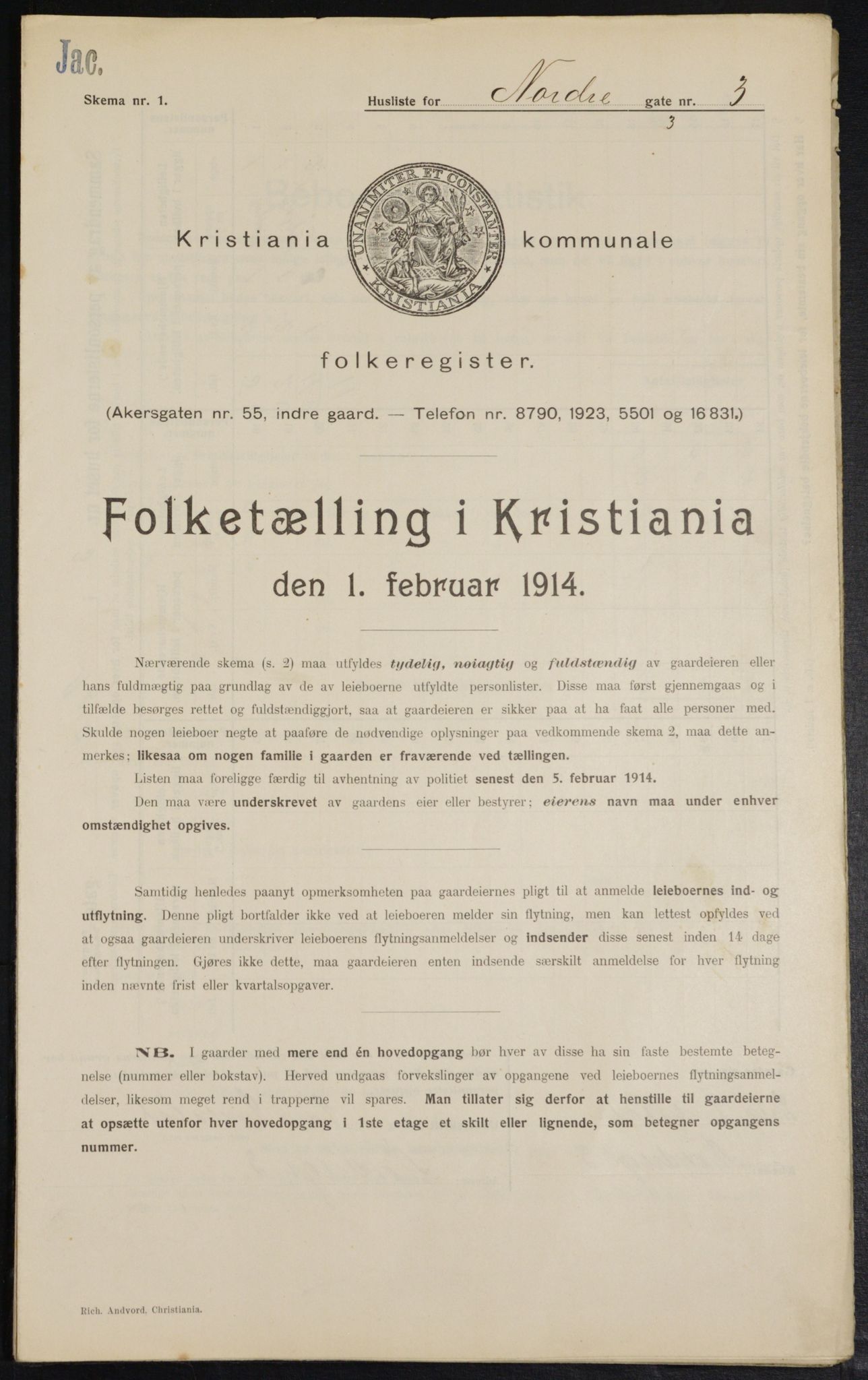 OBA, Kommunal folketelling 1.2.1914 for Kristiania, 1914, s. 73041