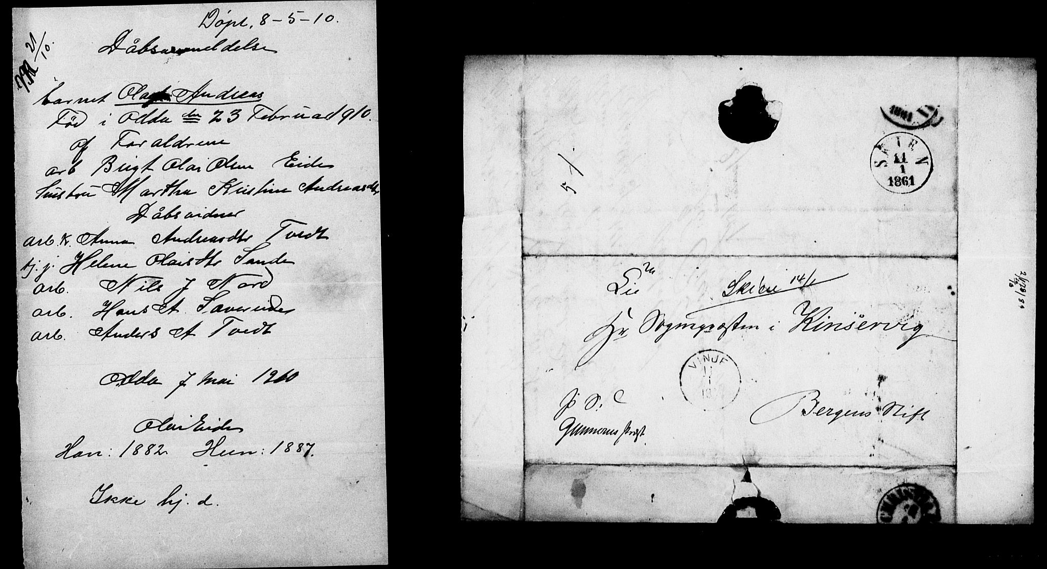Korskirken sokneprestembete, SAB/A-76101: Forlovererklæringer nr. II.5.3, 1865-1871