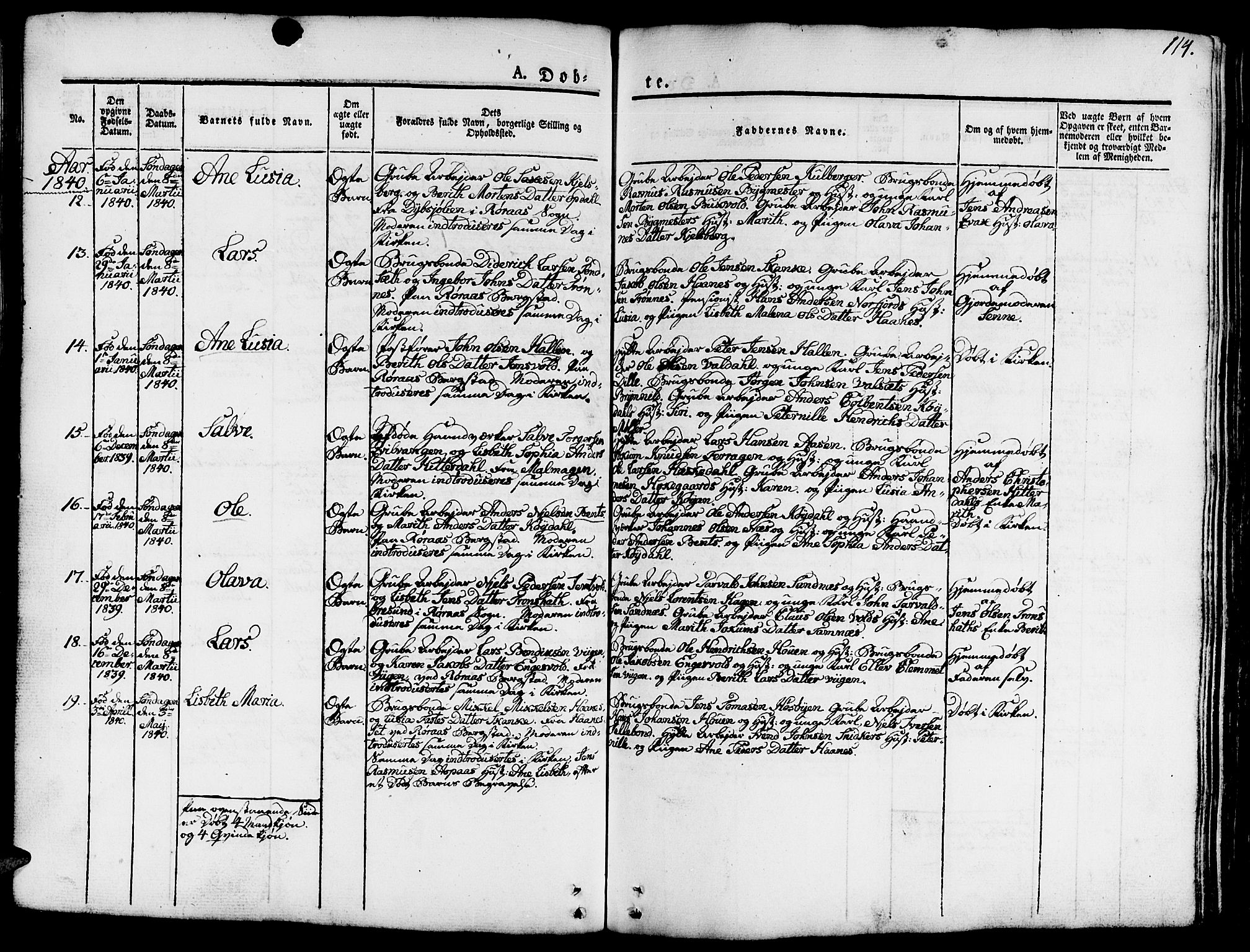 Ministerialprotokoller, klokkerbøker og fødselsregistre - Sør-Trøndelag, SAT/A-1456/681/L0938: Klokkerbok nr. 681C02, 1829-1879, s. 114