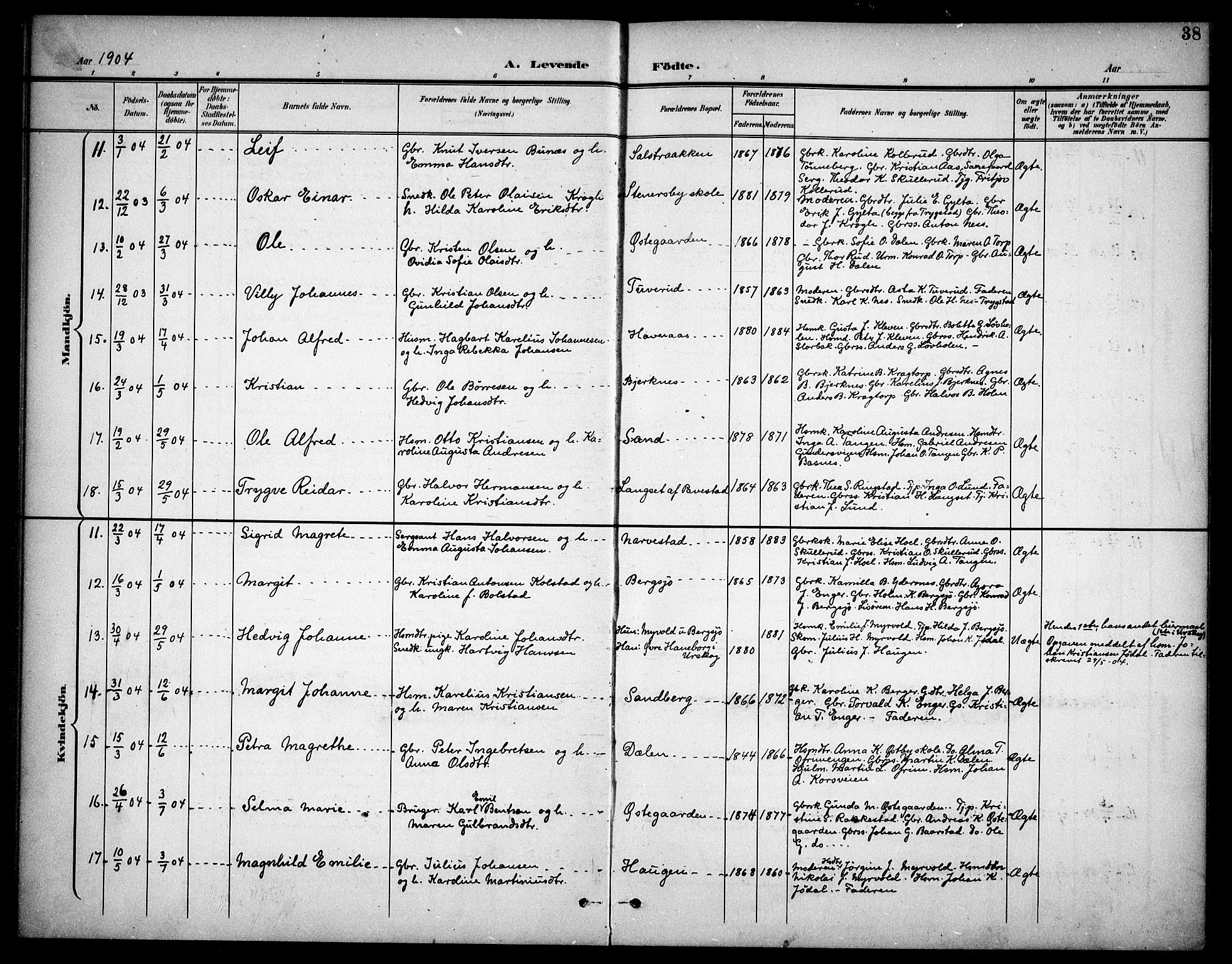 Høland prestekontor Kirkebøker, AV/SAO-A-10346a/F/Fb/L0003: Ministerialbok nr. II 3, 1897-1912, s. 38