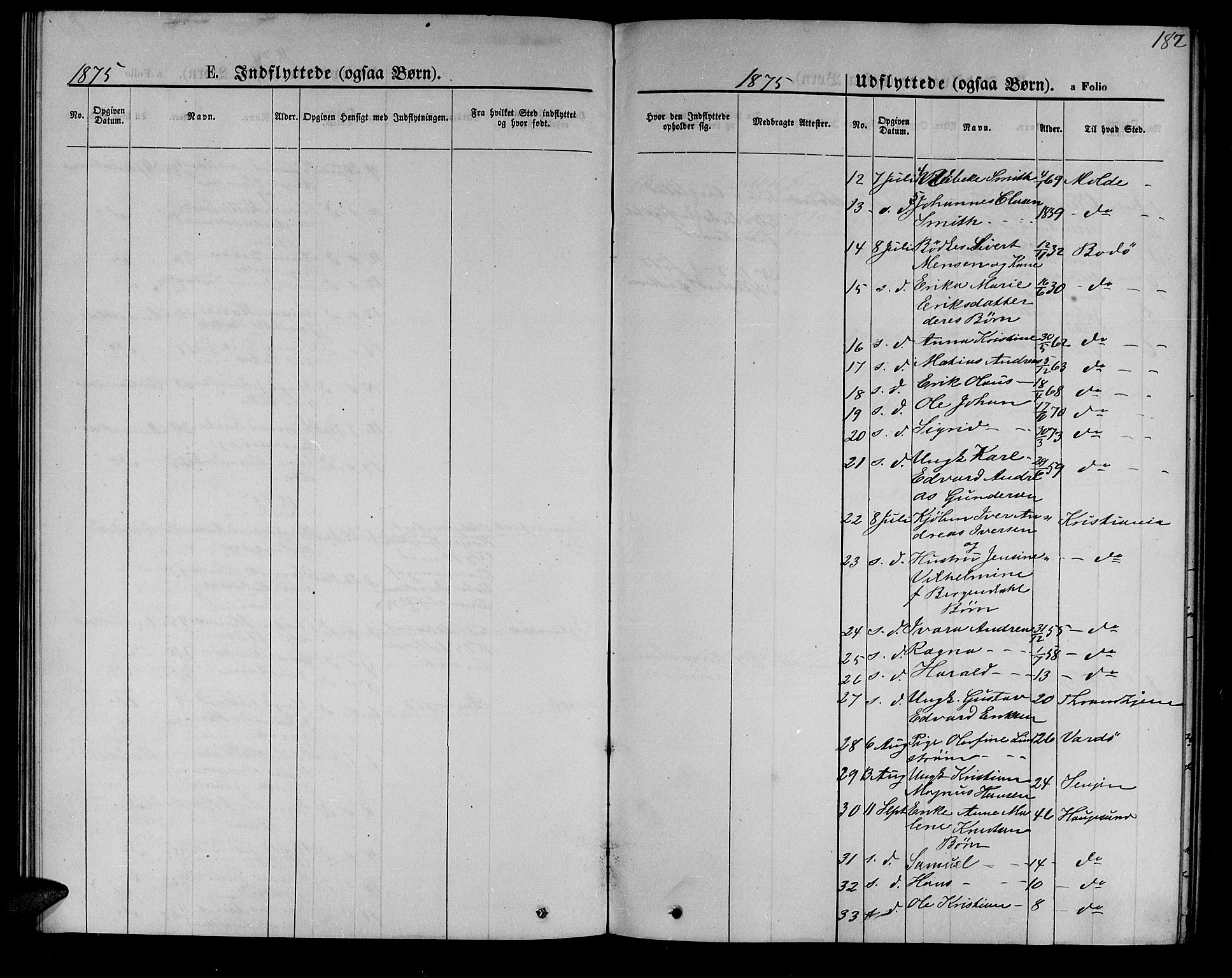 Hammerfest sokneprestkontor, SATØ/S-1347/H/Hb/L0004.klokk: Klokkerbok nr. 4, 1869-1877, s. 182