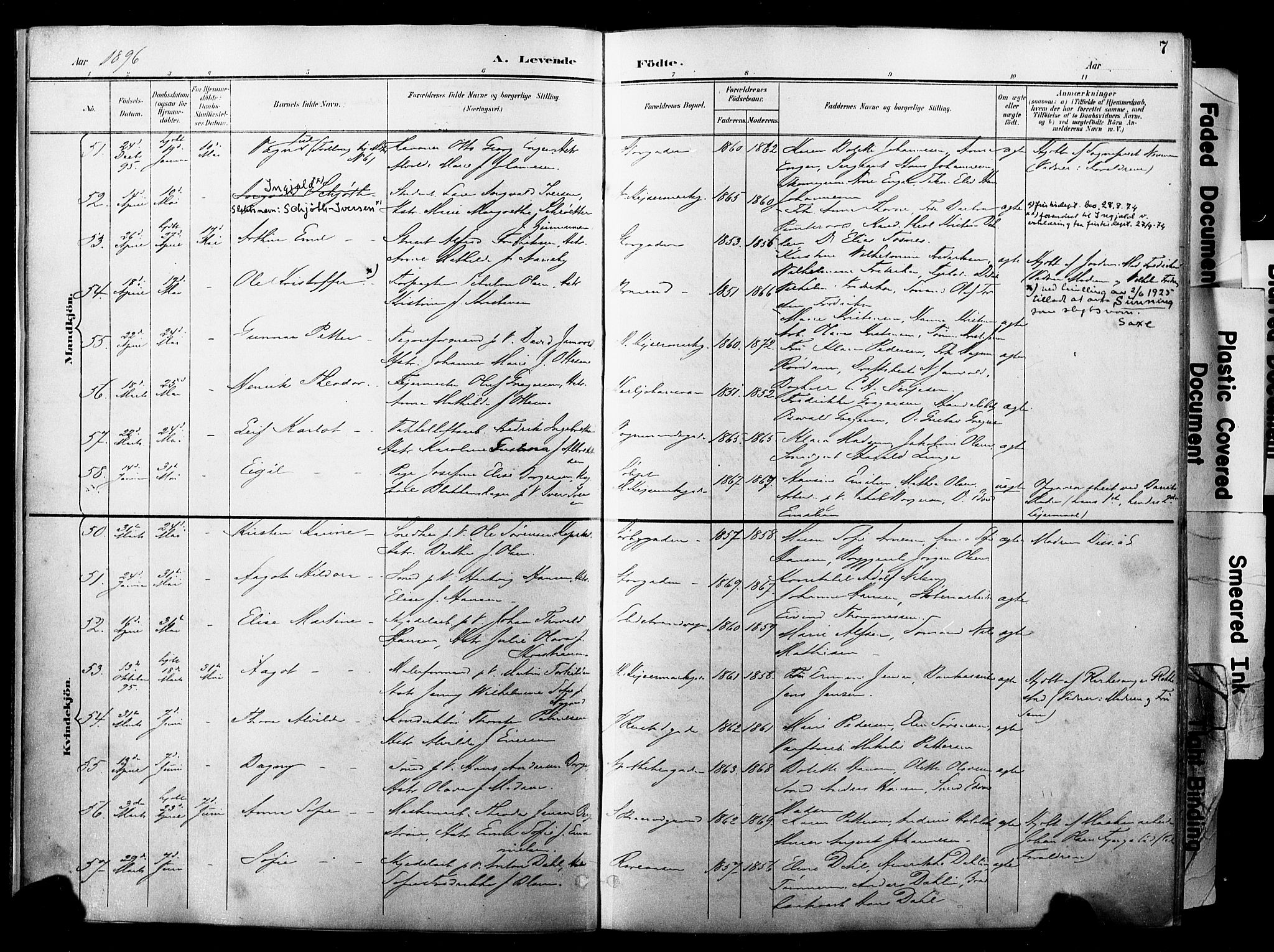 Horten kirkebøker, AV/SAKO-A-348/F/Fa/L0005: Ministerialbok nr. 5, 1896-1904, s. 7