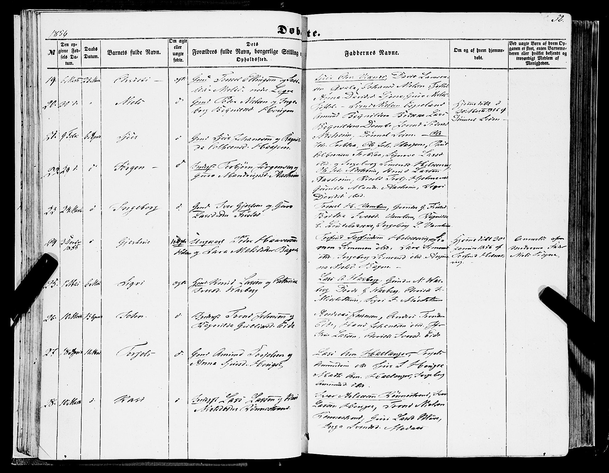 Ulvik sokneprestembete, AV/SAB-A-78801/H/Haa: Ministerialbok nr. A 13, 1853-1863, s. 32
