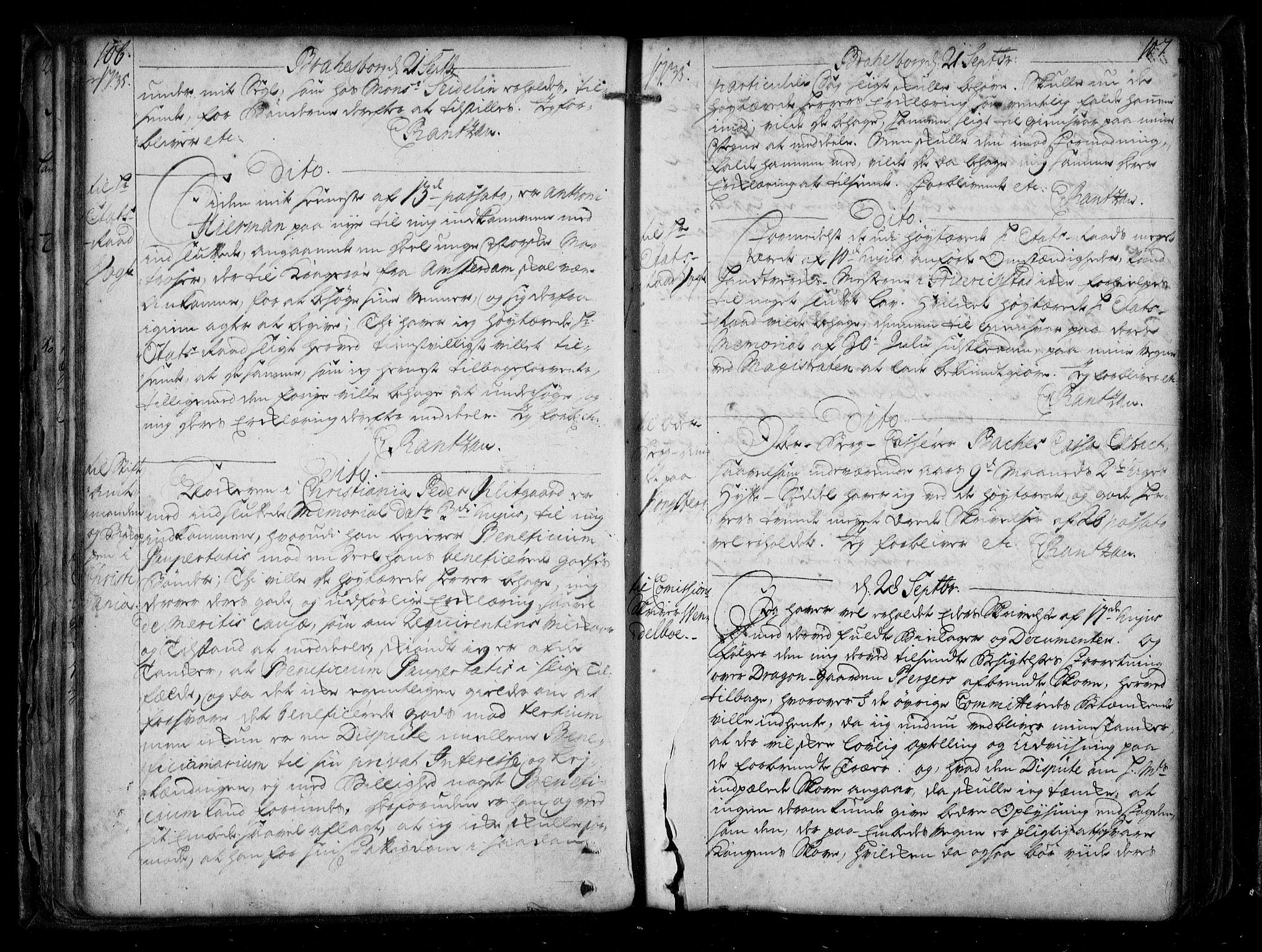 Stattholderembetet 1572-1771, AV/RA-EA-2870/Be/L0010: Allmenn kopibok, autorisert, 1735-1736, s. 106-107