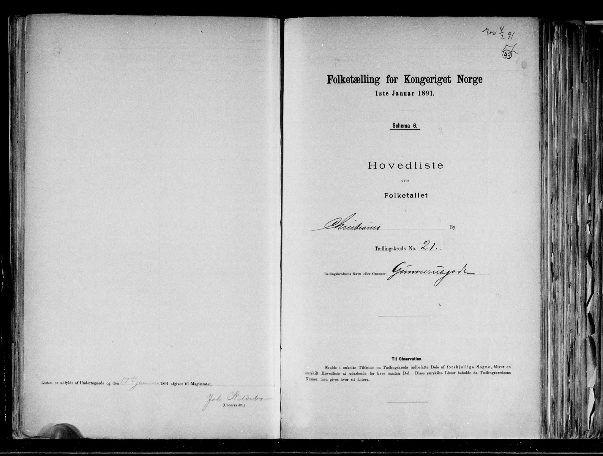 RA, Folketelling 1891 for 0301 Kristiania kjøpstad, 1891, s. 187