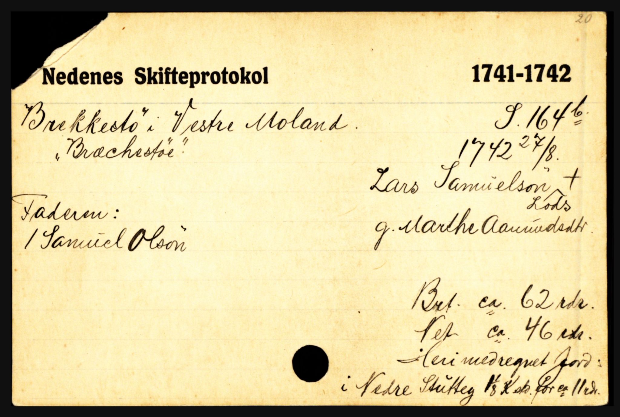 Nedenes sorenskriveri før 1824, AV/SAK-1221-0007/H, s. 3883