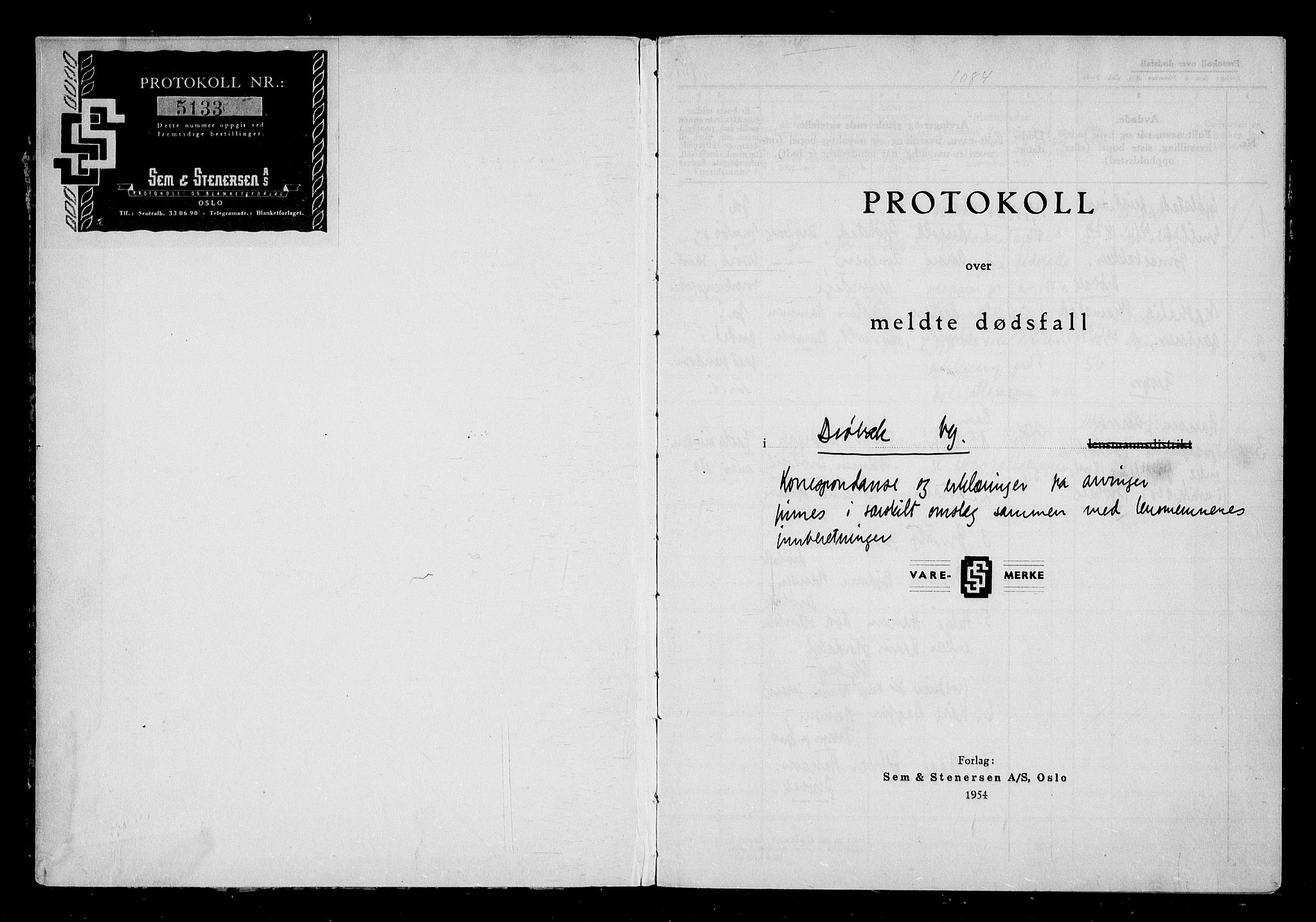 Ytre Follo tingrett, SAO/A-10177/H/Ha/Haa/L0001: Dødsanmeldelsesprotokoll for Drøbak, 1956-1962