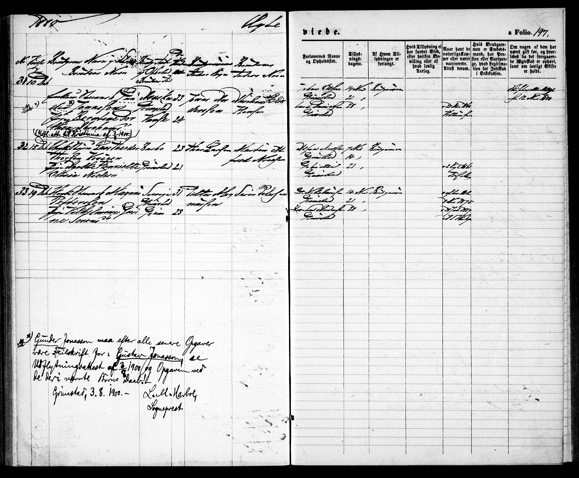 Grimstad sokneprestkontor, AV/SAK-1111-0017/F/Fa/L0002: Ministerialbok nr. A 1, 1869-1881, s. 197