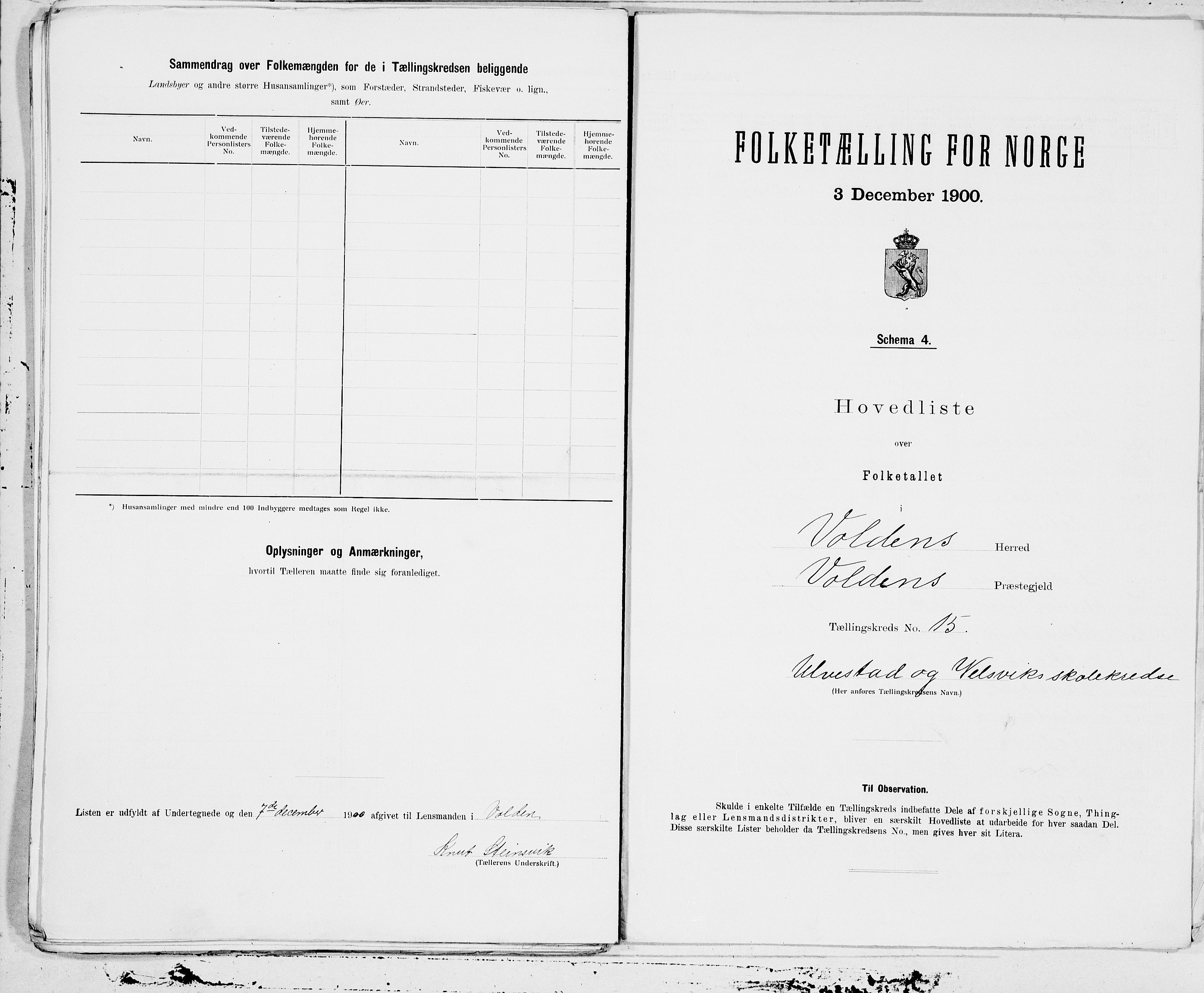 SAT, Folketelling 1900 for 1519 Volda herred, 1900, s. 30