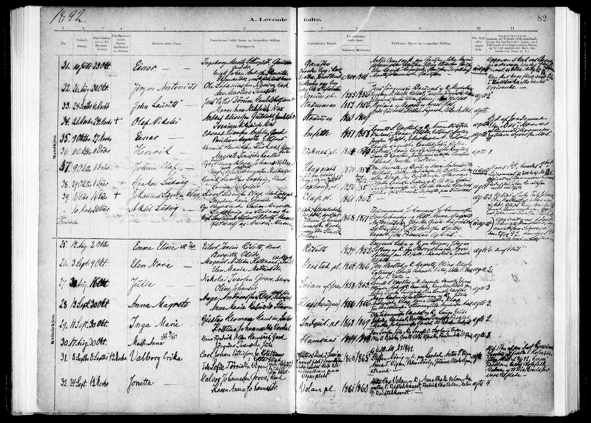 Ministerialprotokoller, klokkerbøker og fødselsregistre - Nord-Trøndelag, AV/SAT-A-1458/730/L0285: Ministerialbok nr. 730A10, 1879-1914, s. 82