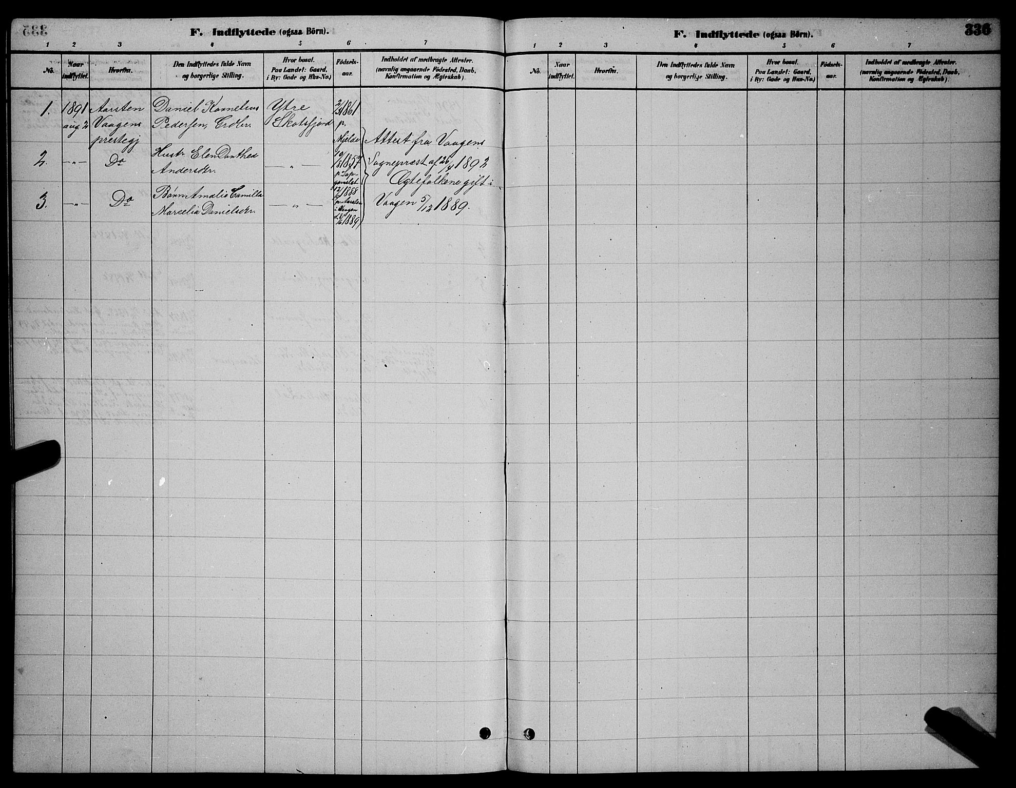 Ministerialprotokoller, klokkerbøker og fødselsregistre - Nordland, AV/SAT-A-1459/855/L0816: Klokkerbok nr. 855C05, 1879-1894, s. 336