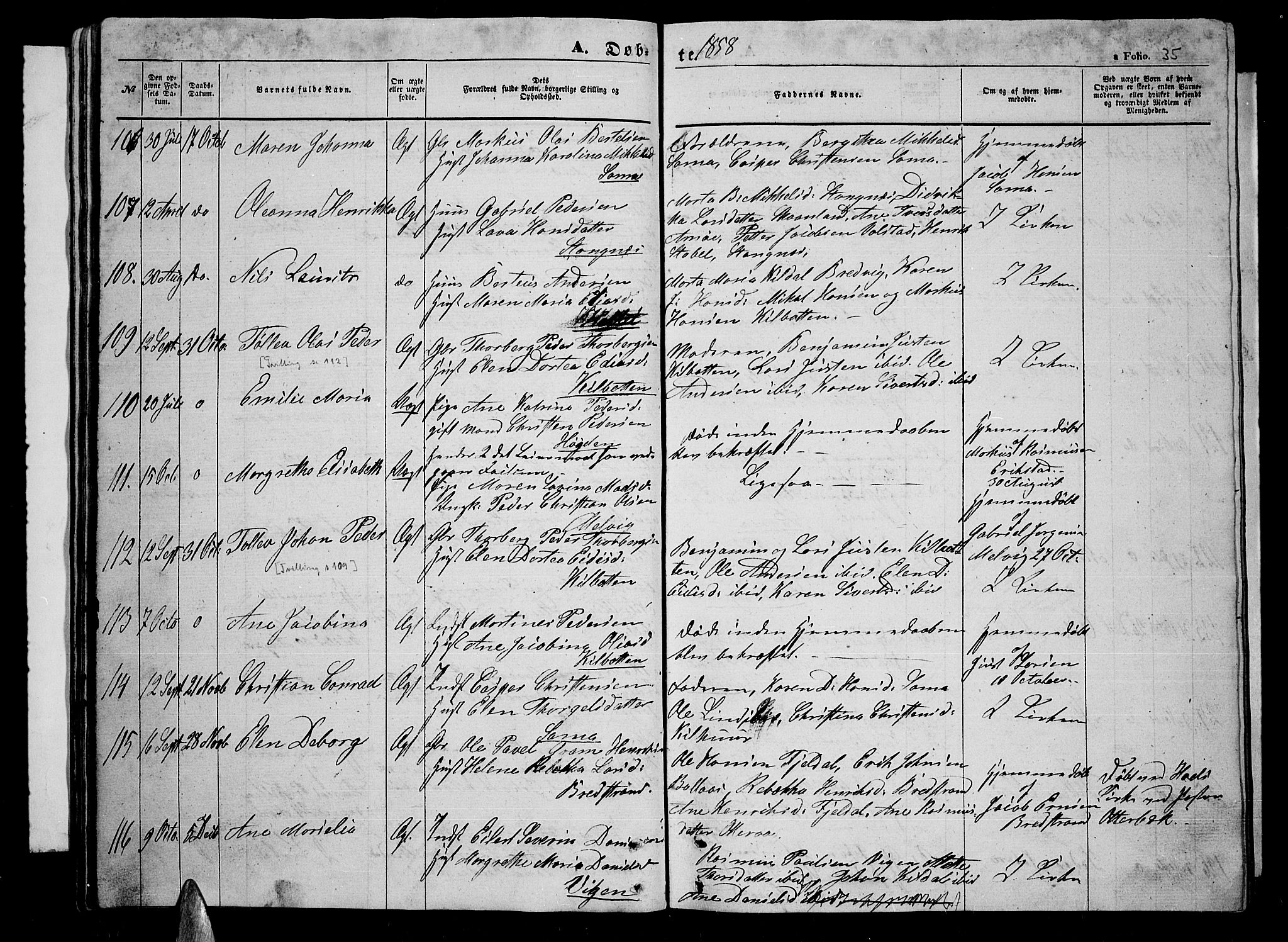 Trondenes sokneprestkontor, AV/SATØ-S-1319/H/Hb/L0007klokker: Klokkerbok nr. 7, 1855-1862, s. 35