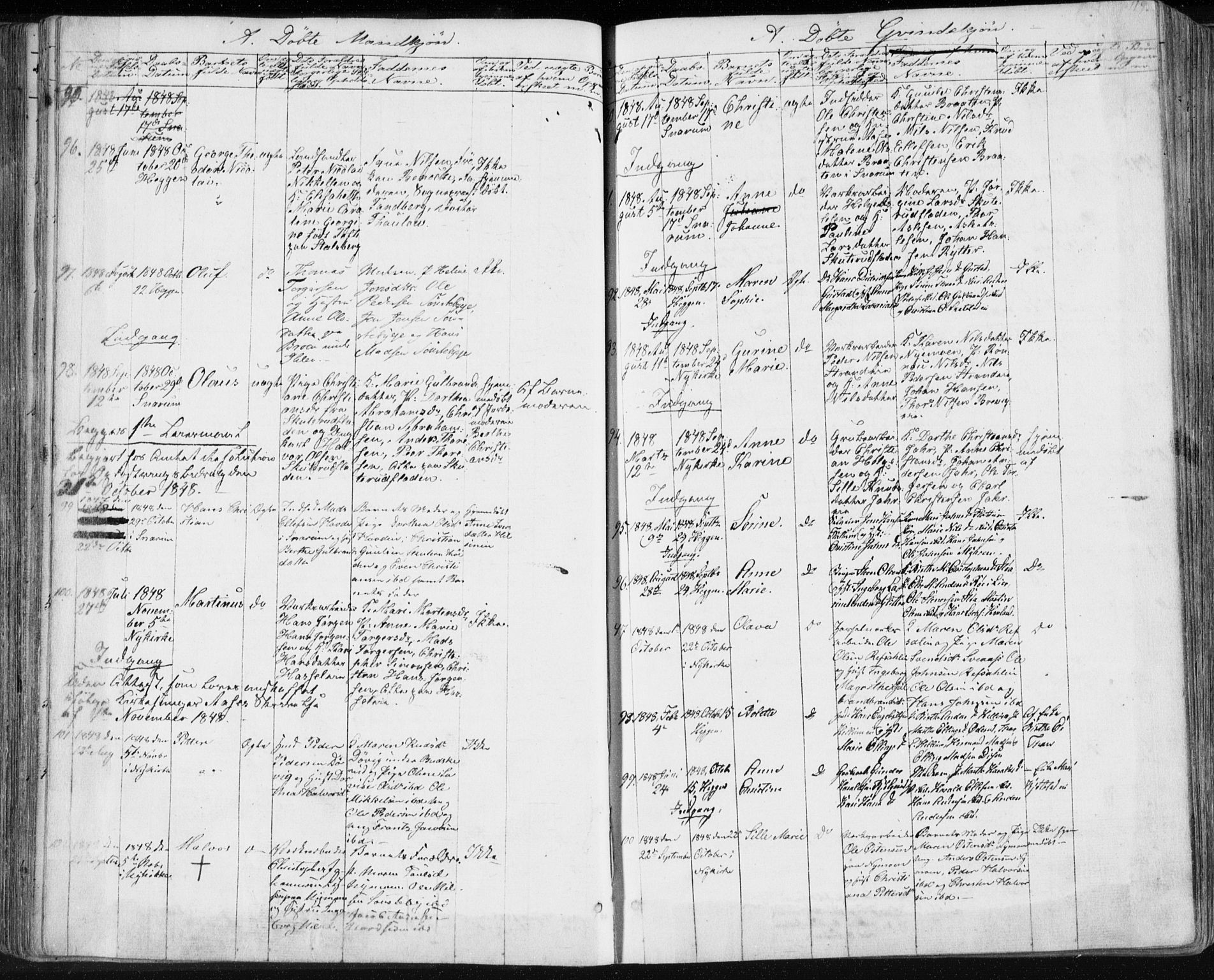 Modum kirkebøker, AV/SAKO-A-234/F/Fa/L0007: Ministerialbok nr. 7, 1841-1850, s. 119