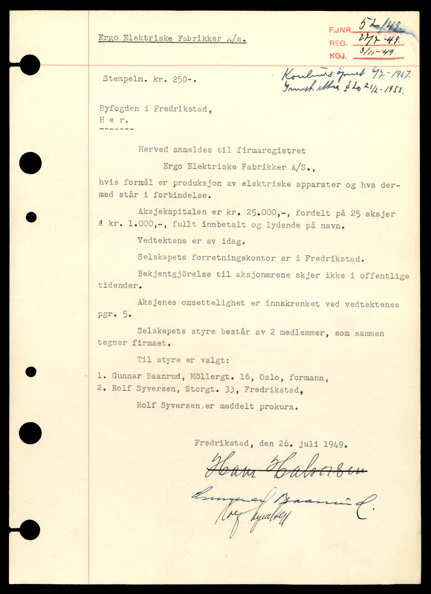 Fredrikstad tingrett, AV/SAT-A-10473/K/Kb/Kba/L0009: Enkeltmannsforetak, aksjeselskap og andelslag, Er-Fi, 1944-1990, s. 1