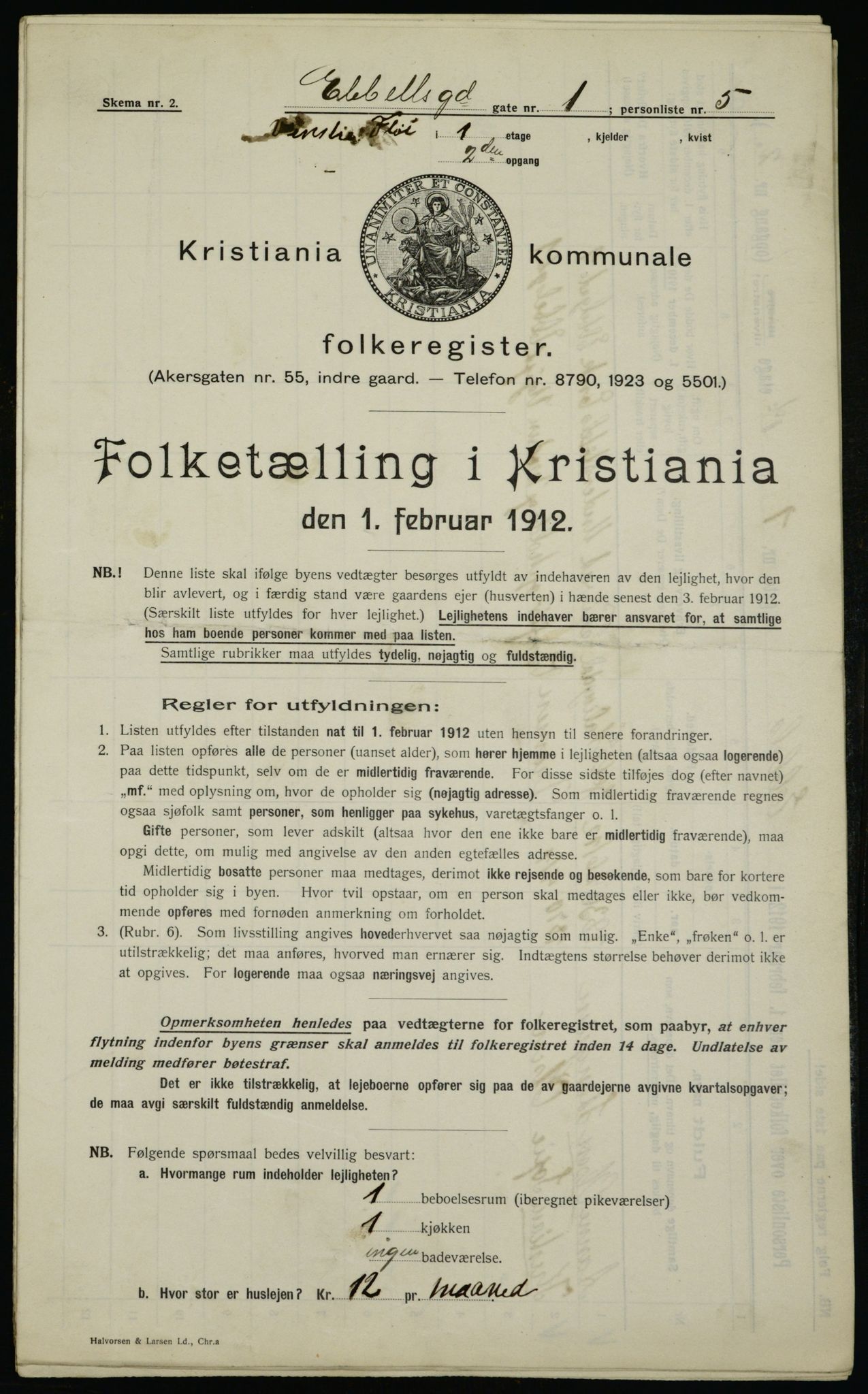 OBA, Kommunal folketelling 1.2.1912 for Kristiania, 1912, s. 17974