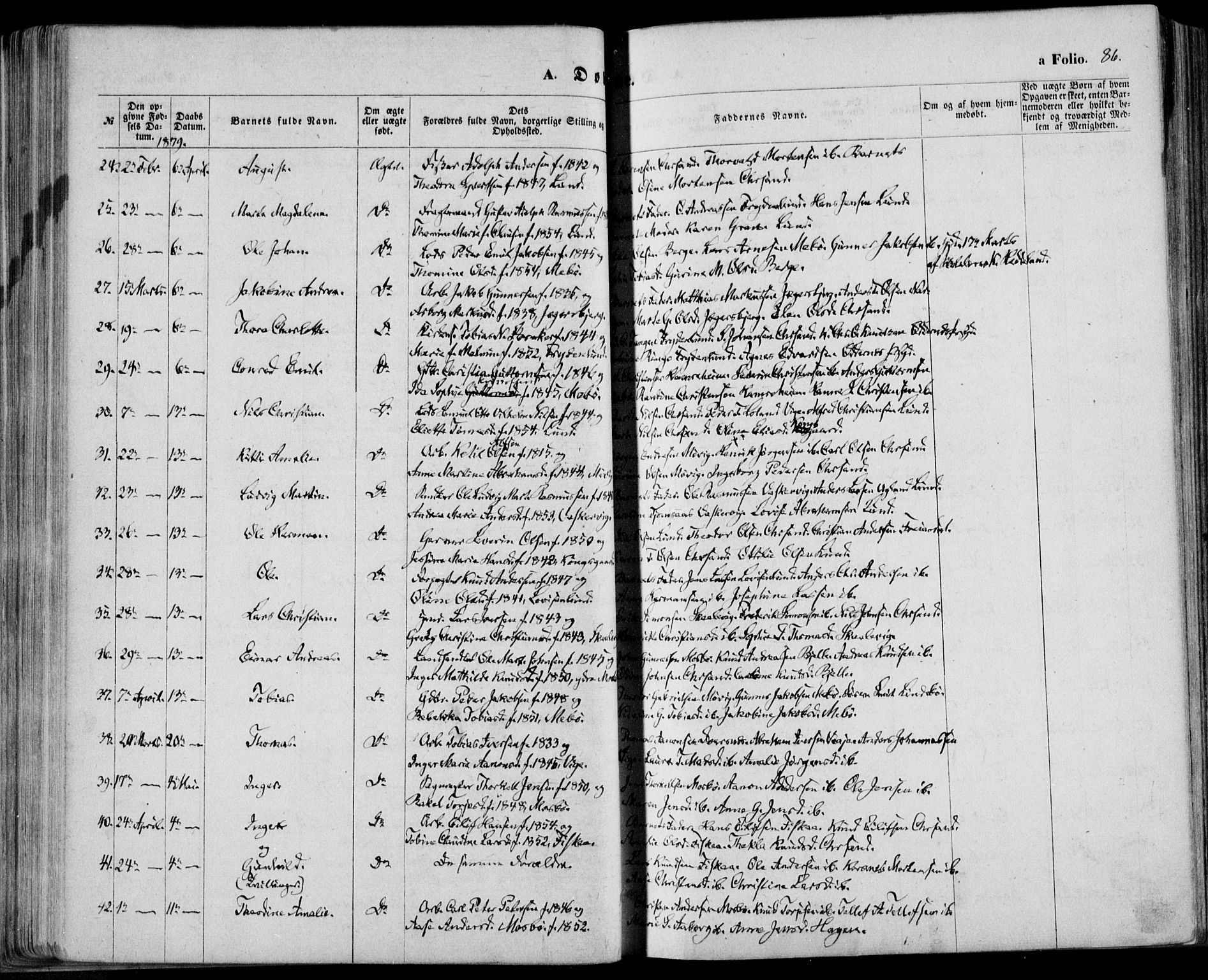 Oddernes sokneprestkontor, AV/SAK-1111-0033/F/Fa/Faa/L0008: Ministerialbok nr. A 8, 1864-1880, s. 86