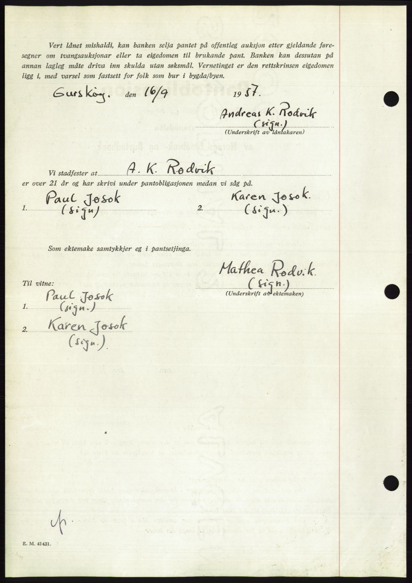 Søre Sunnmøre sorenskriveri, AV/SAT-A-4122/1/2/2C/L0130: Pantebok nr. 18B, 1957-1958, Dagboknr: 2297/1957