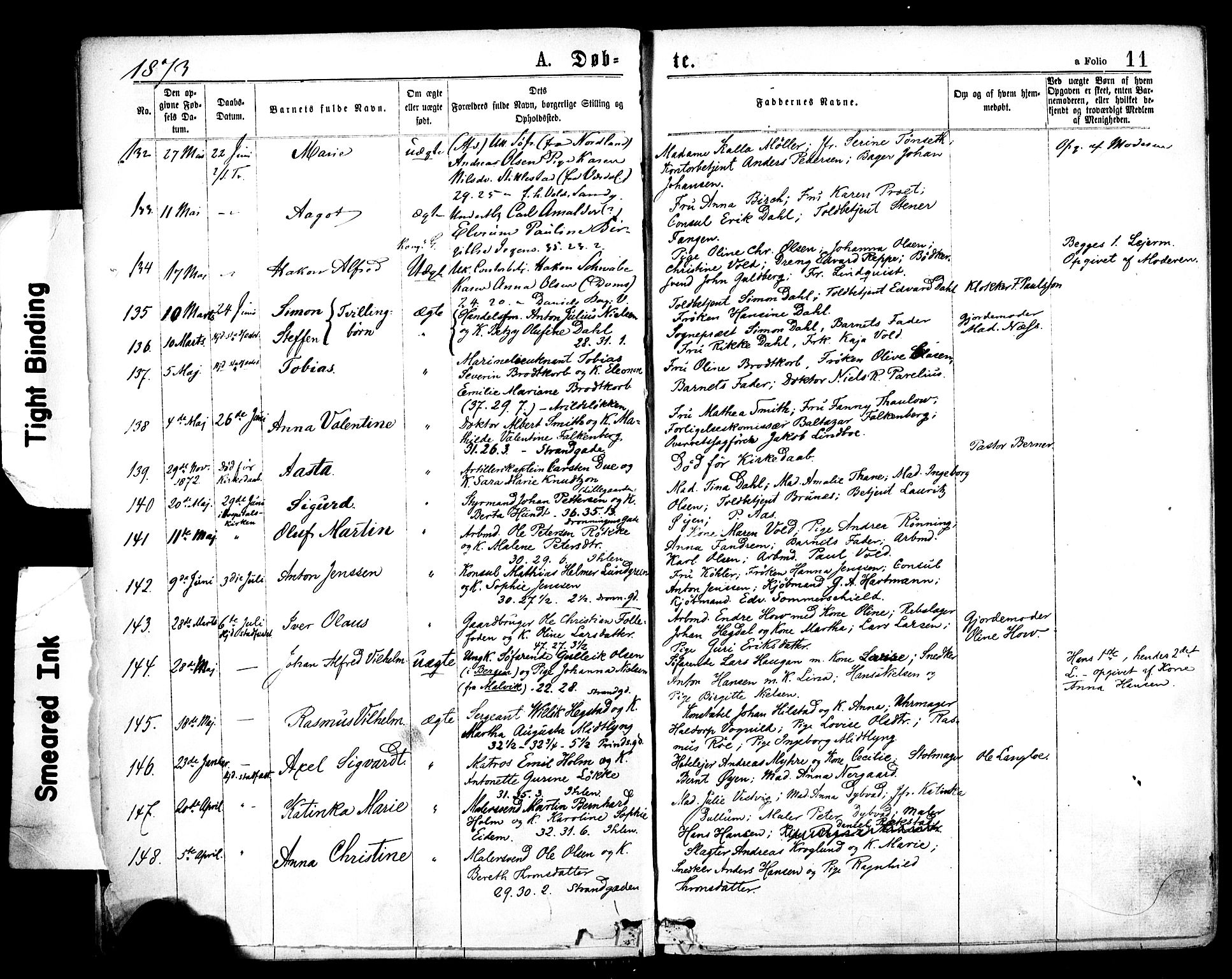 Ministerialprotokoller, klokkerbøker og fødselsregistre - Sør-Trøndelag, SAT/A-1456/602/L0118: Ministerialbok nr. 602A16, 1873-1879, s. 11