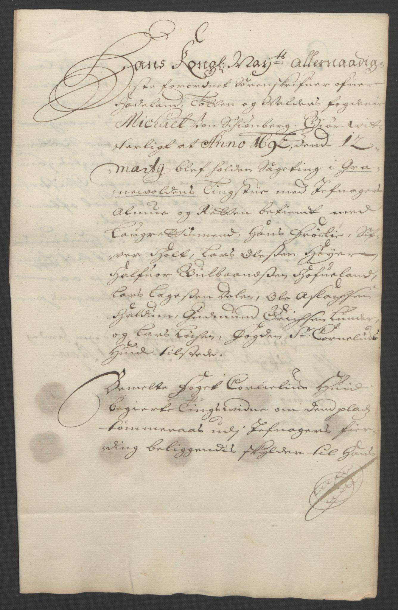 Rentekammeret inntil 1814, Reviderte regnskaper, Fogderegnskap, RA/EA-4092/R18/L1290: Fogderegnskap Hadeland, Toten og Valdres, 1691, s. 293