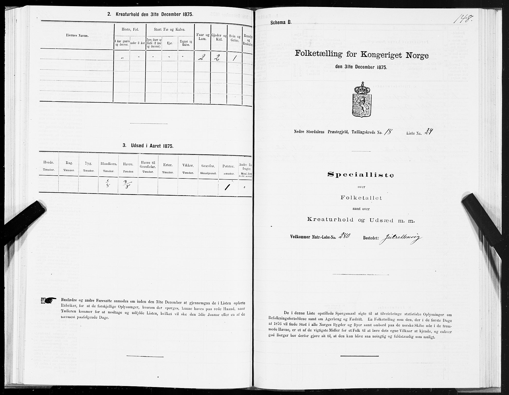 SAT, Folketelling 1875 for 1714P Nedre Stjørdal prestegjeld, 1875, s. 9148